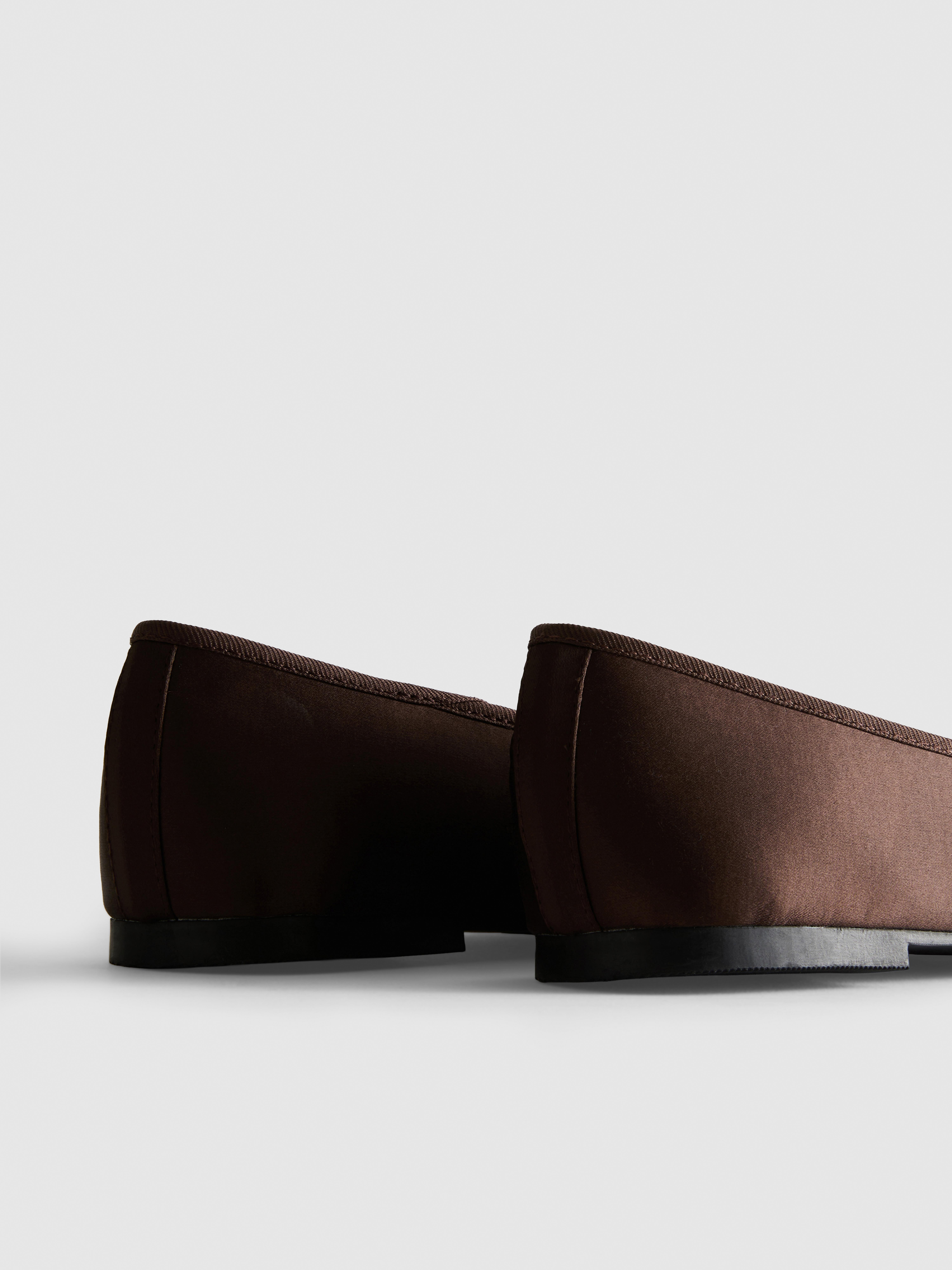 Ballerina's van textiel met strik - Chocoladebruin - Dames | Primark