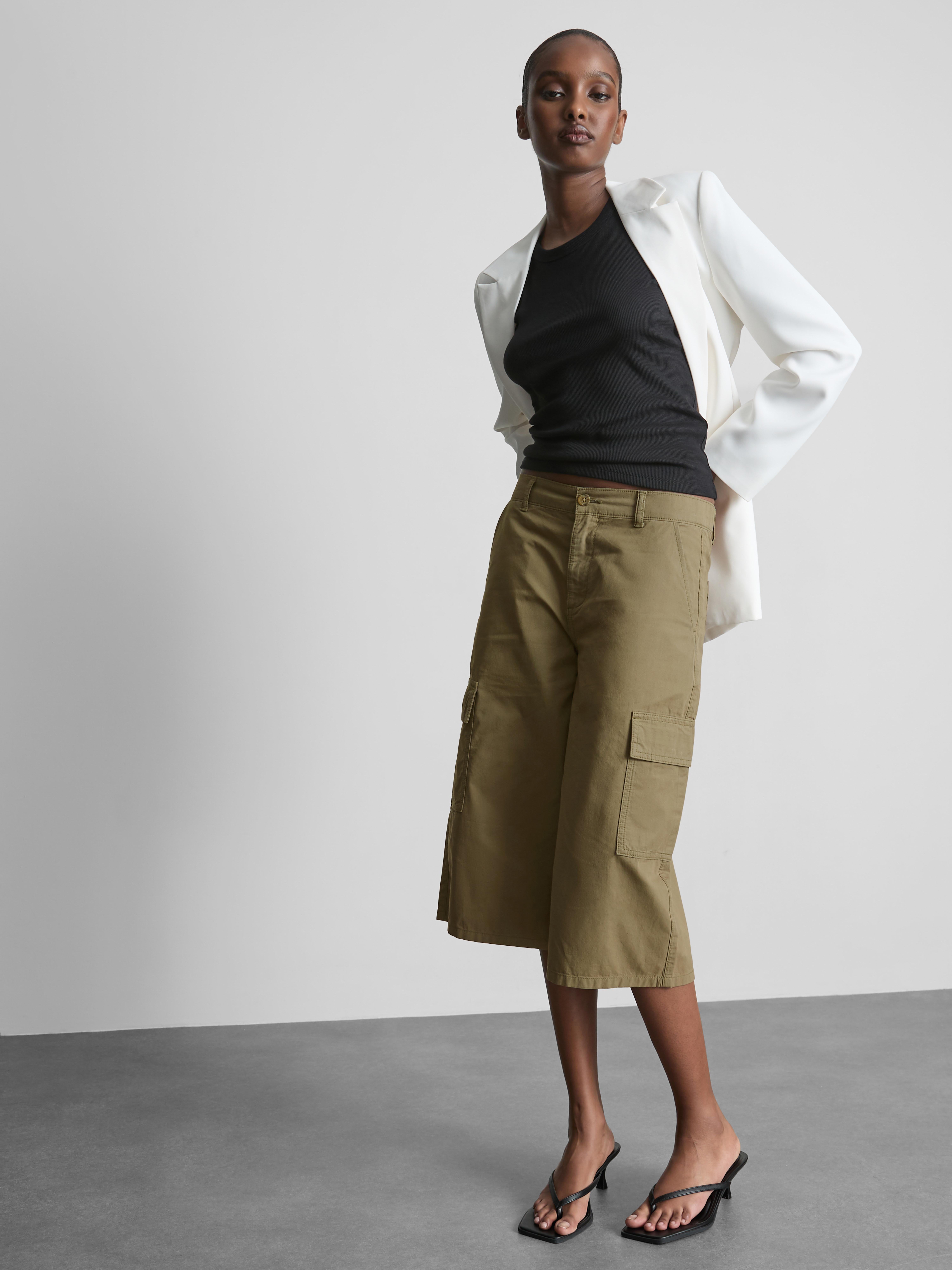 Pantalones cortos cargo de algodón de estilo militar