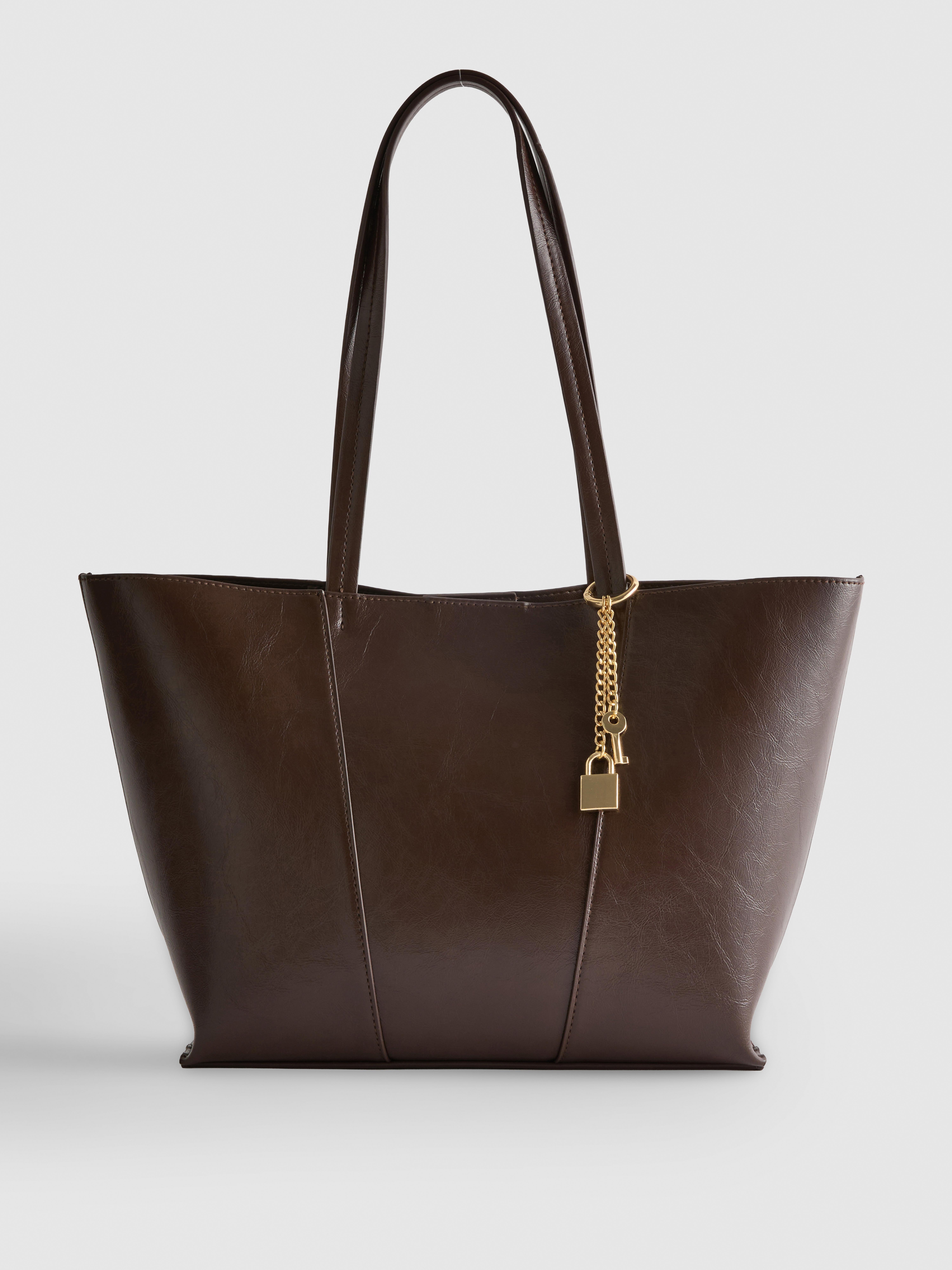 Geantă tote cu talisman lacăt - Ciocolatiu - Femei | Primark