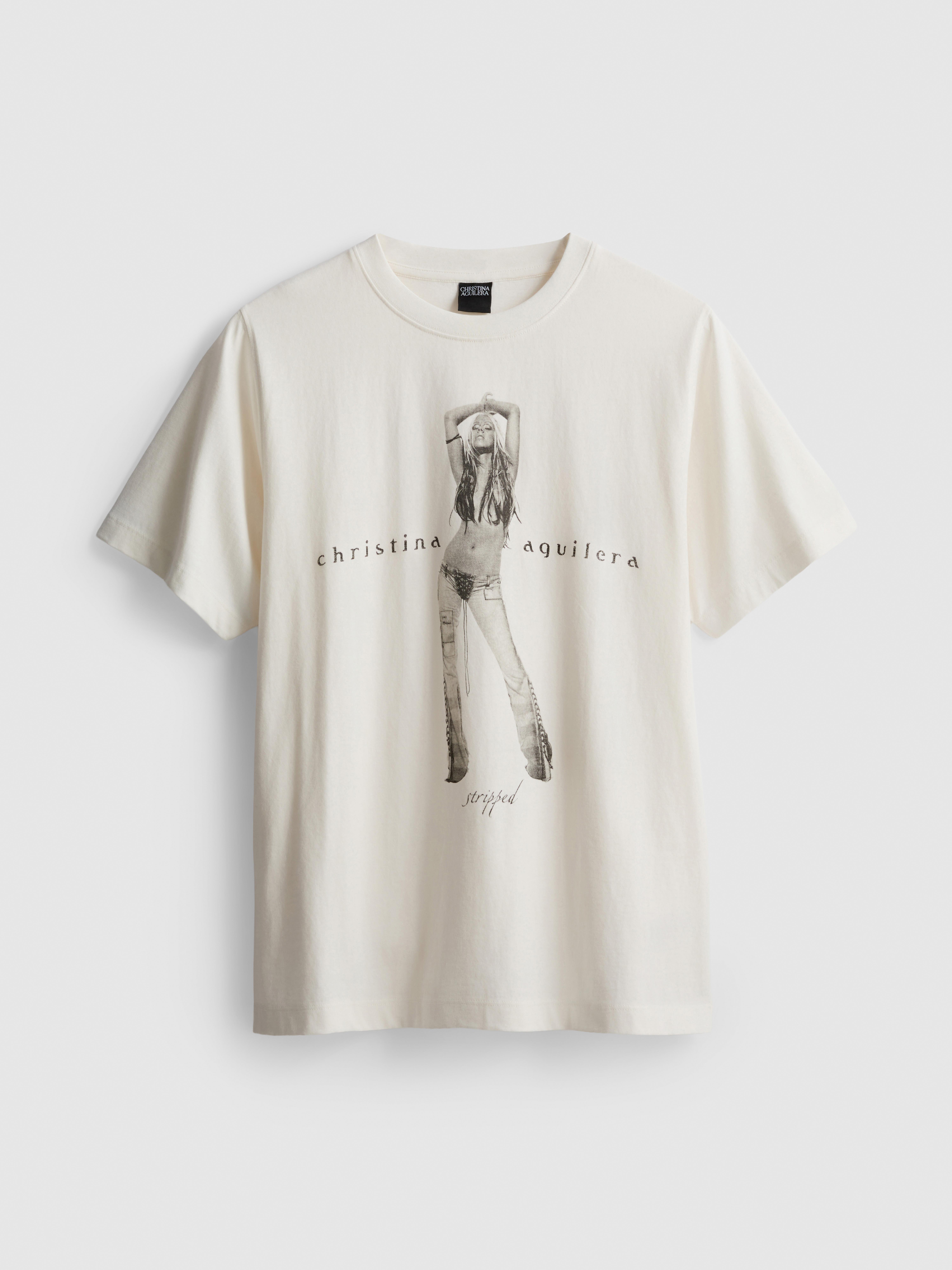 T-shirt música algodão Christina Aguilera