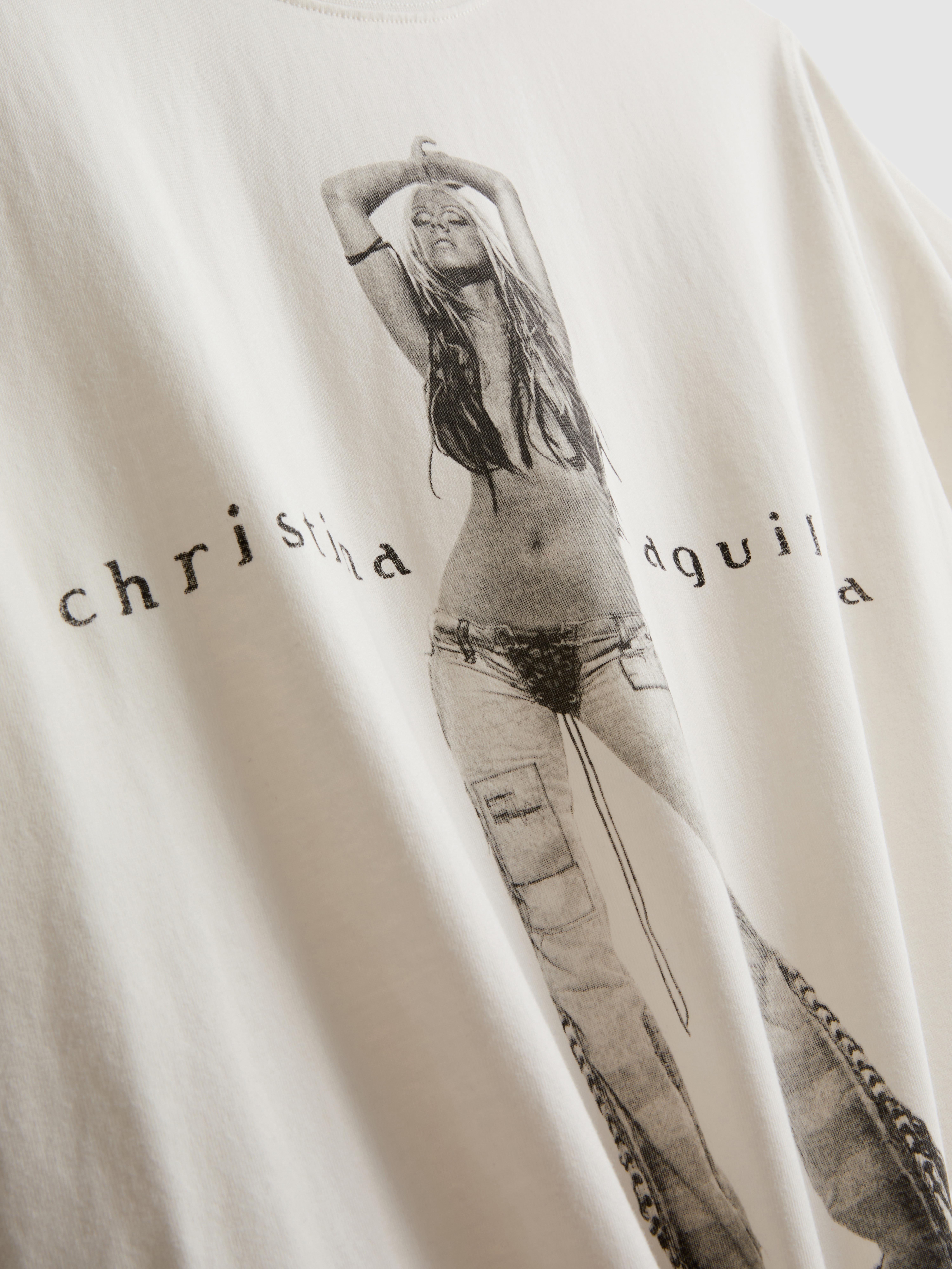 T-shirt música algodão Christina Aguilera