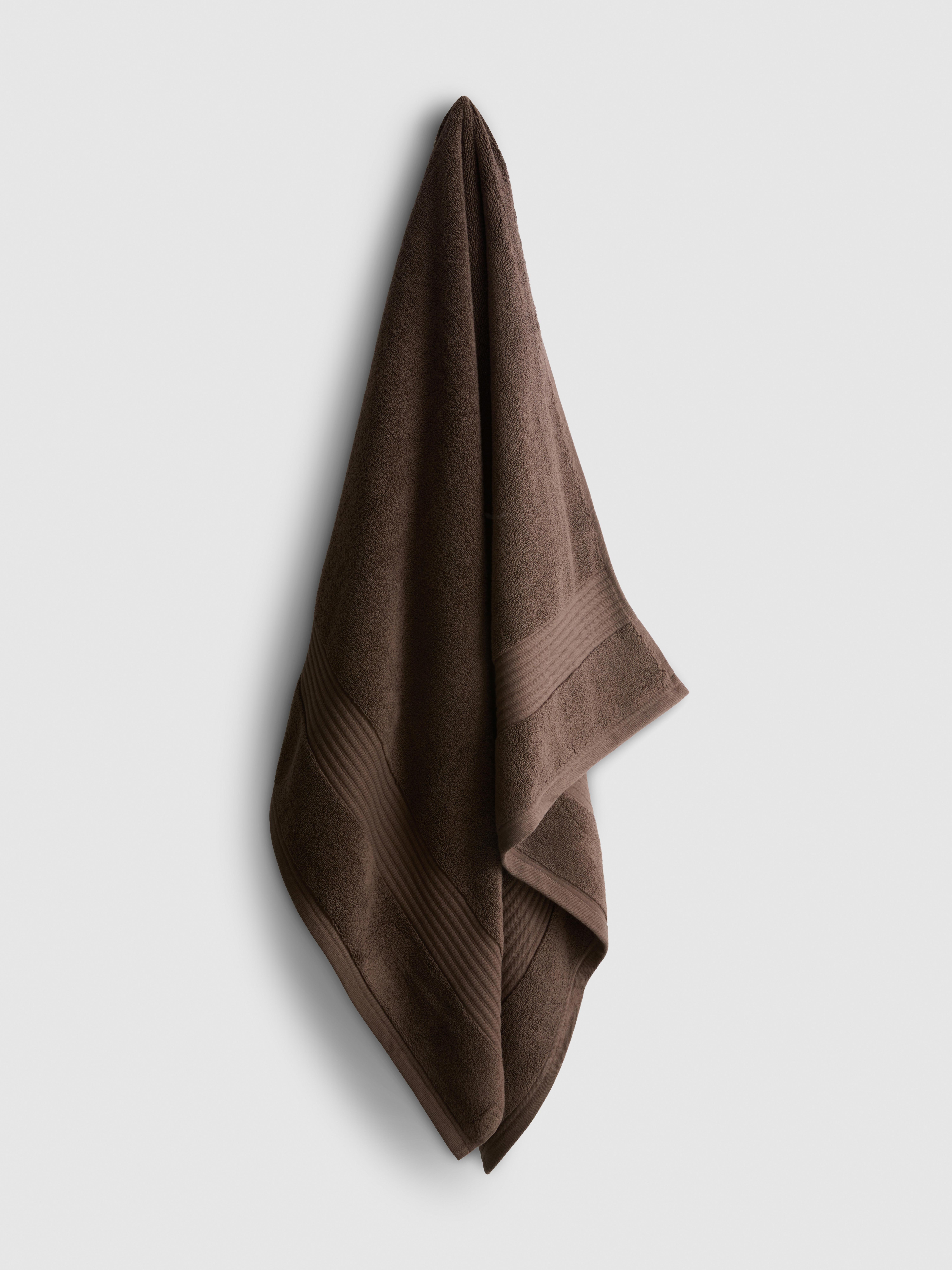 Ribbed Border Bath Towel