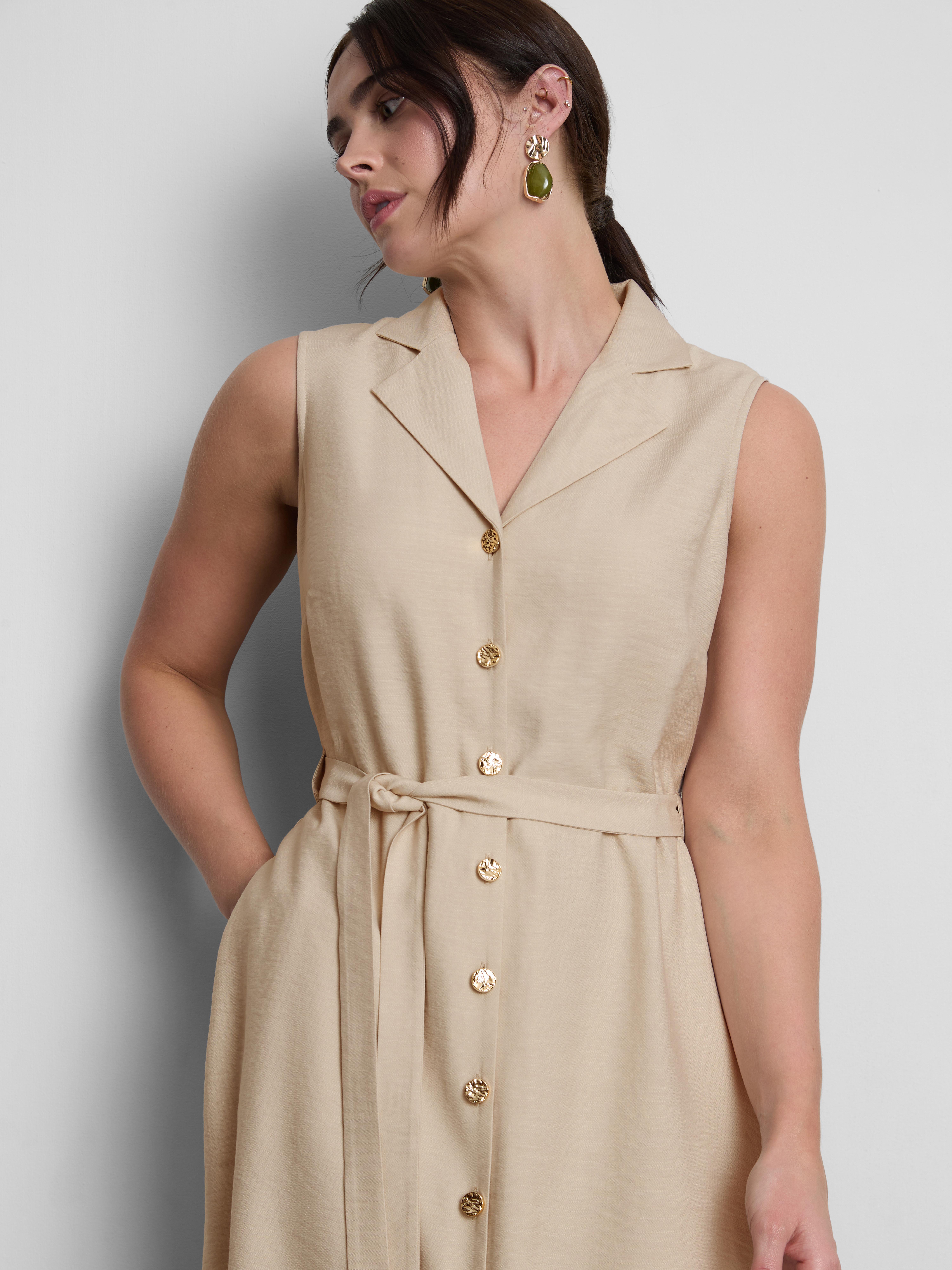 Belted Midi Shirt Dress