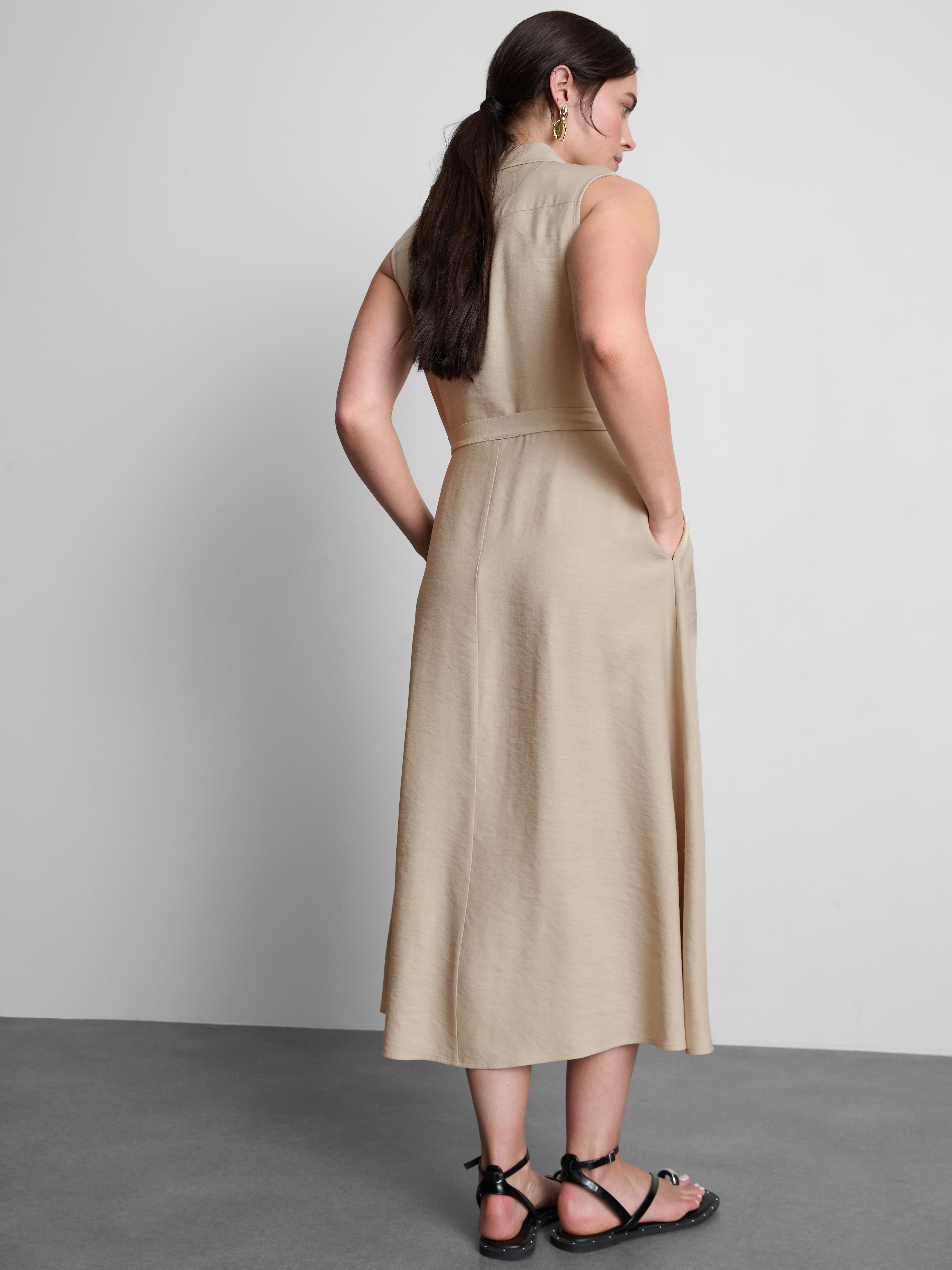 Belted Midi Shirt Dress