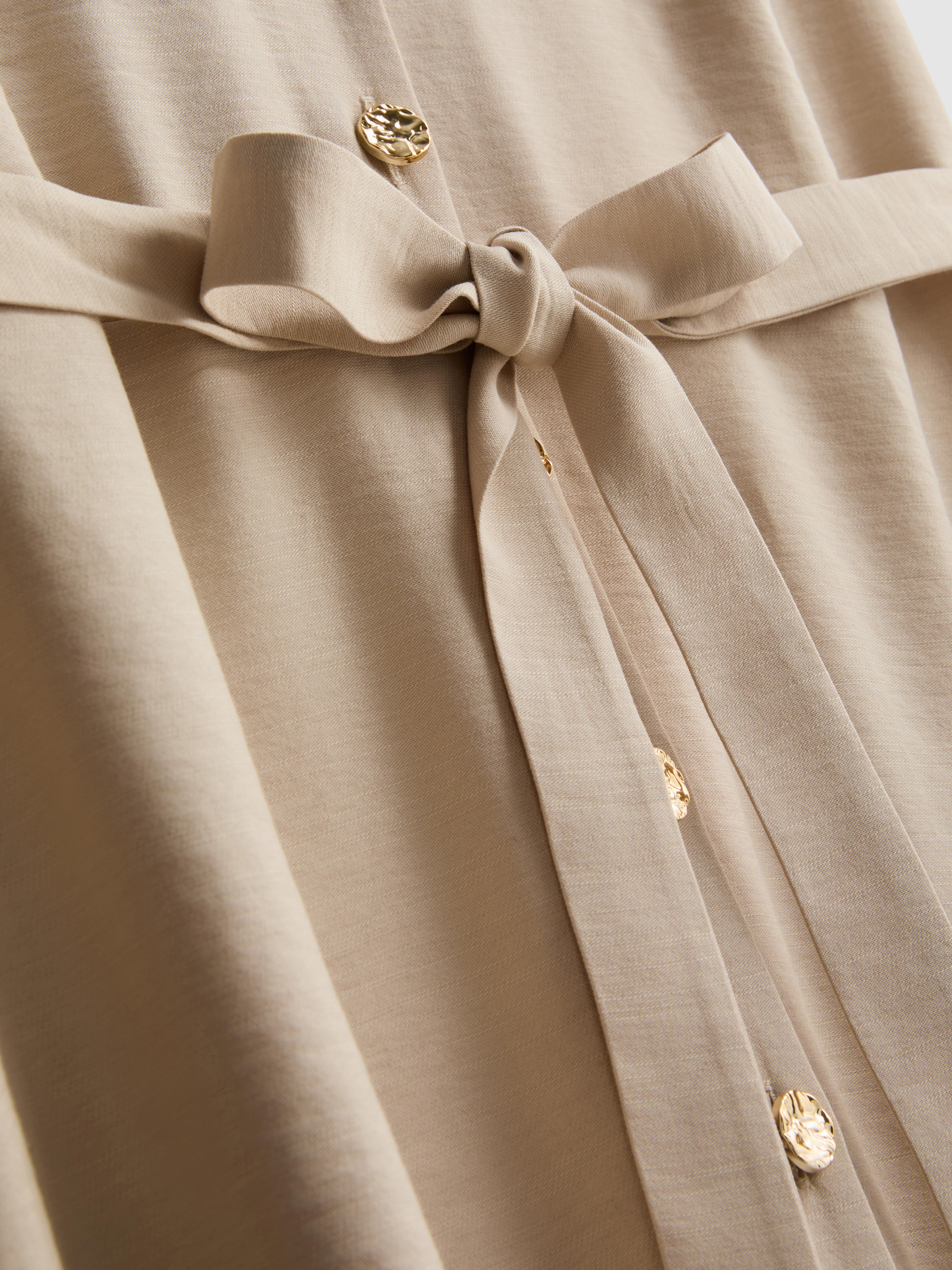 Belted Midi Shirt Dress
