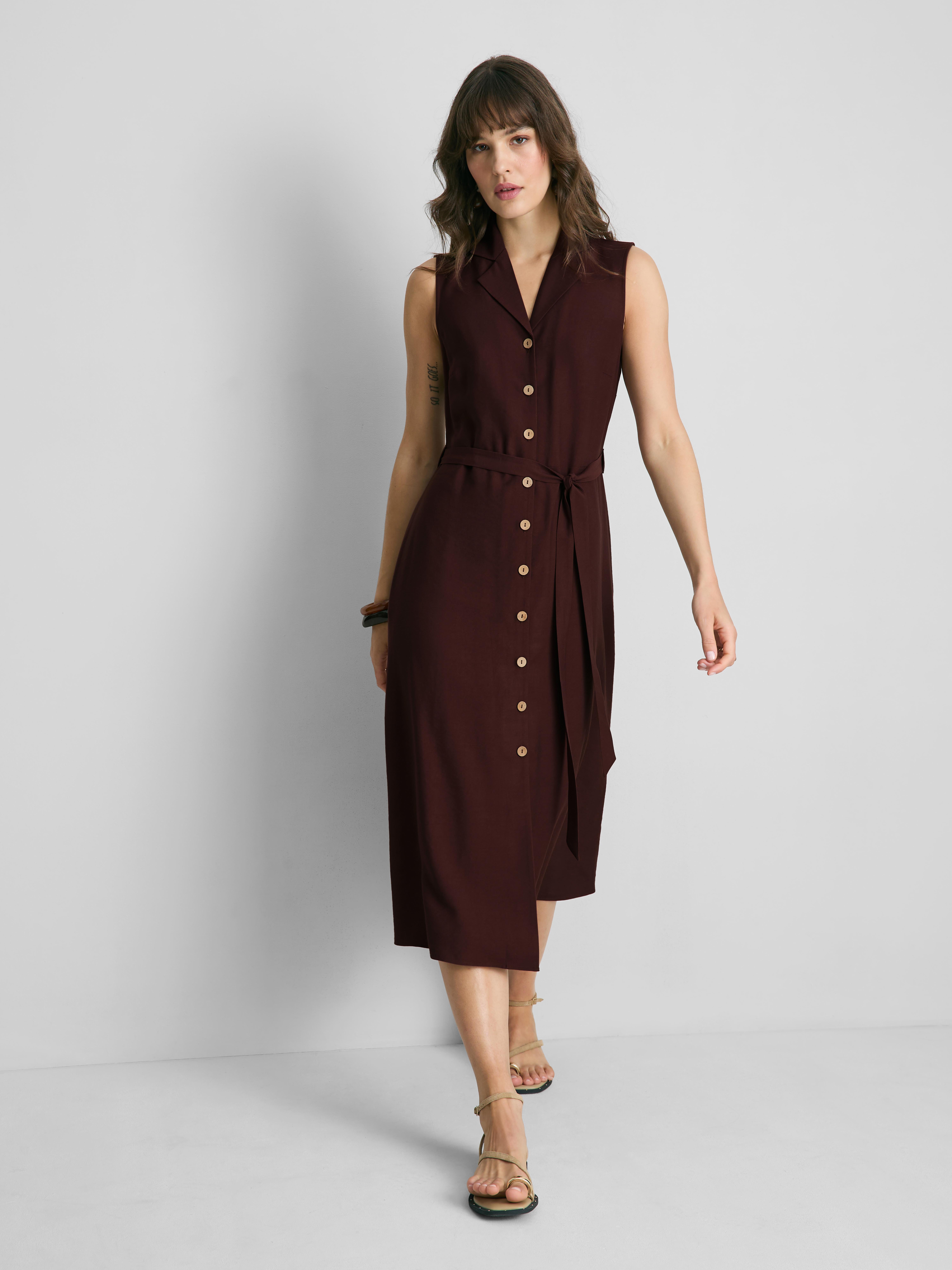 Belted Midi Shirt Dress