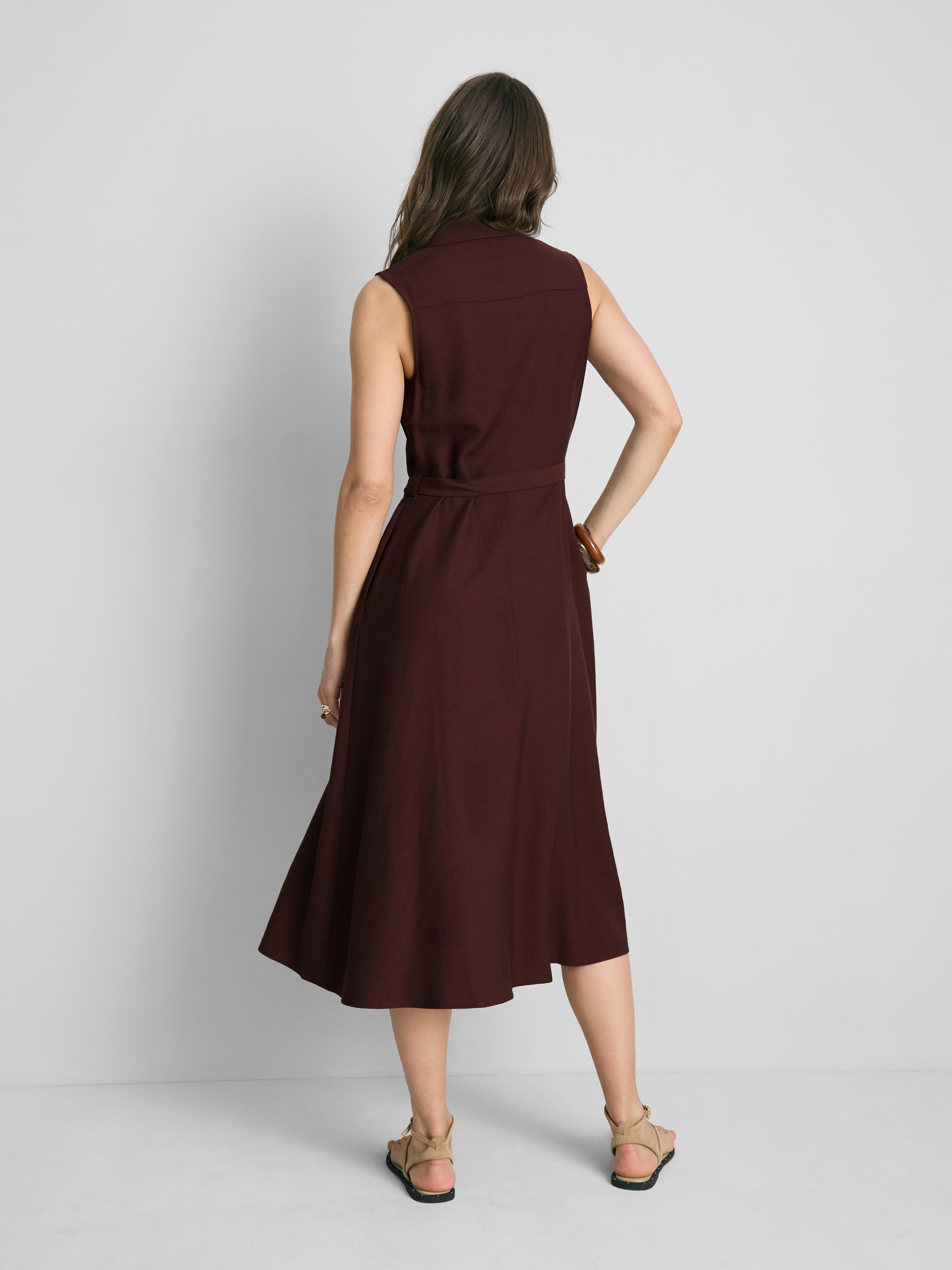 Belted Midi Shirt Dress