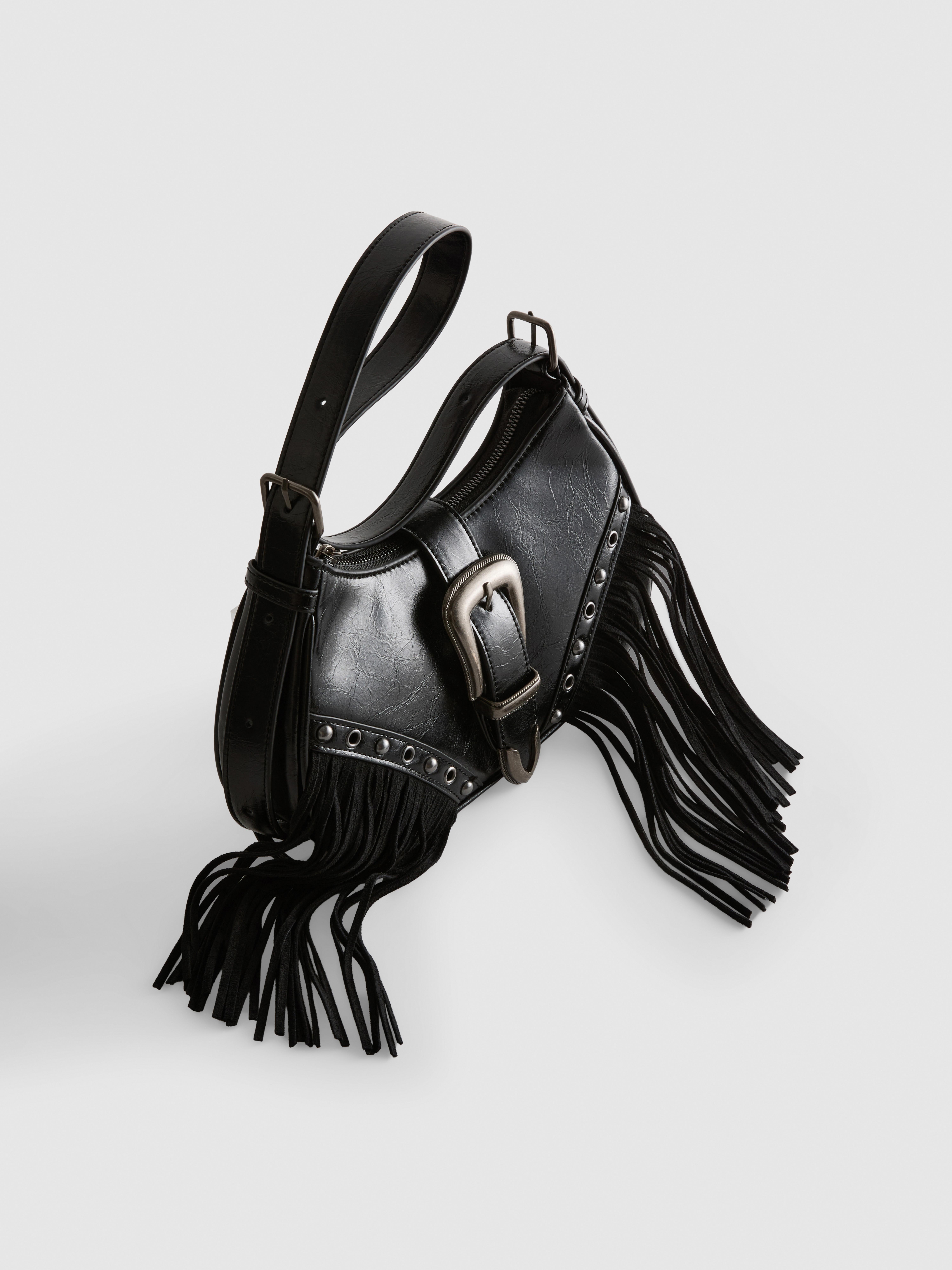 Fringed Buckle Shoulder Bag