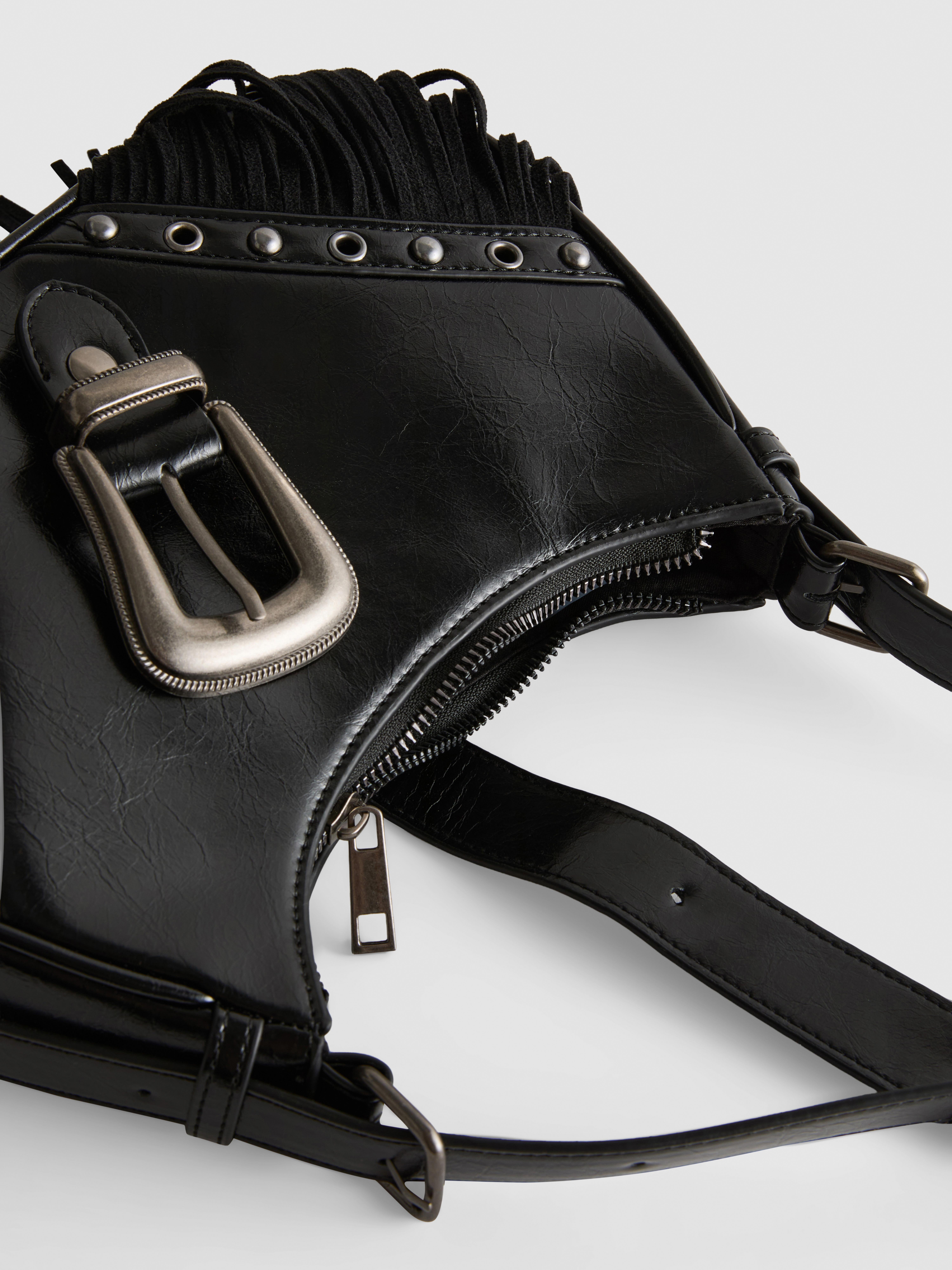 Fringed Buckle Shoulder Bag