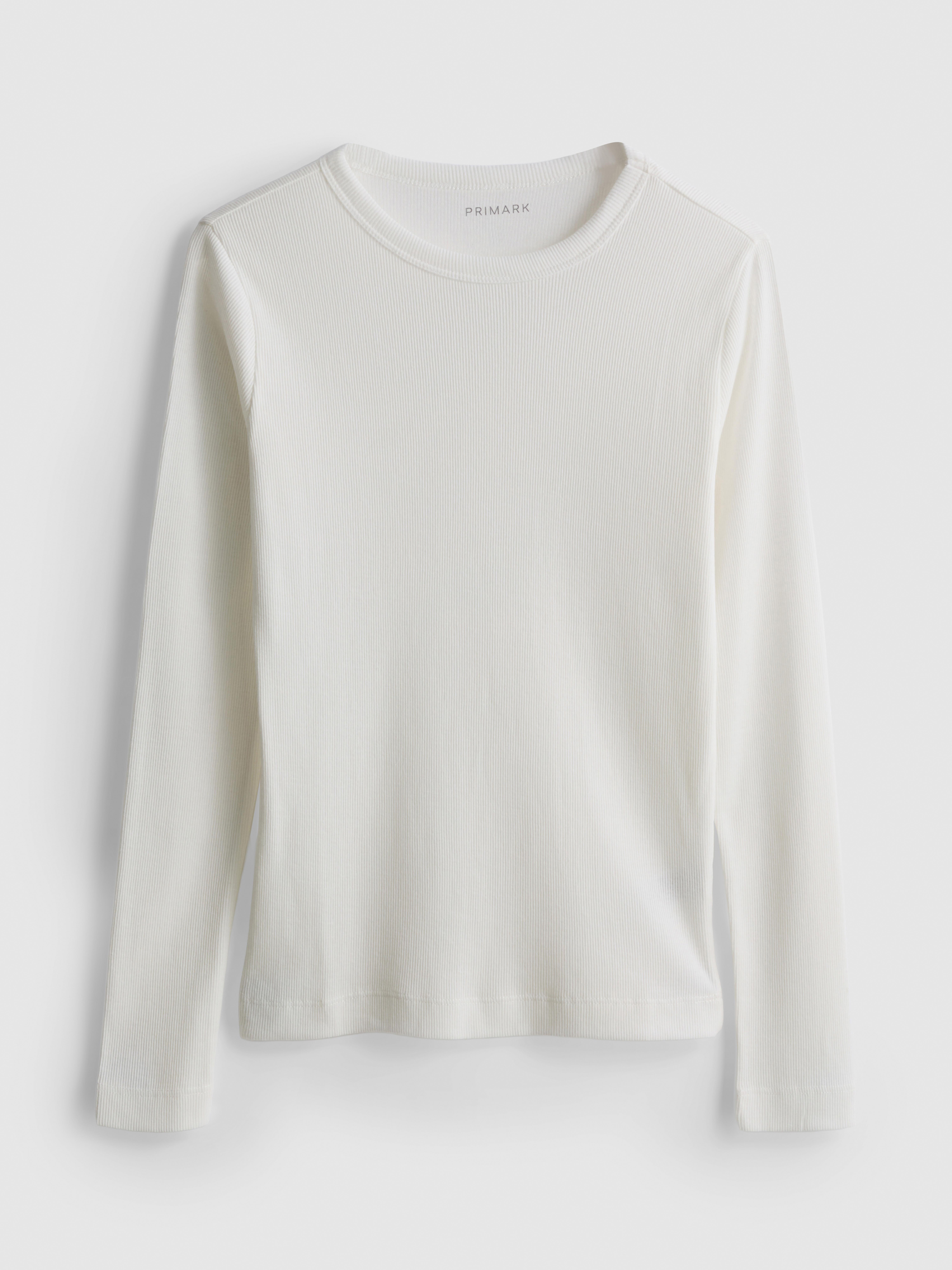 Cotton-Blend Ribbed Long-Sleeve Top