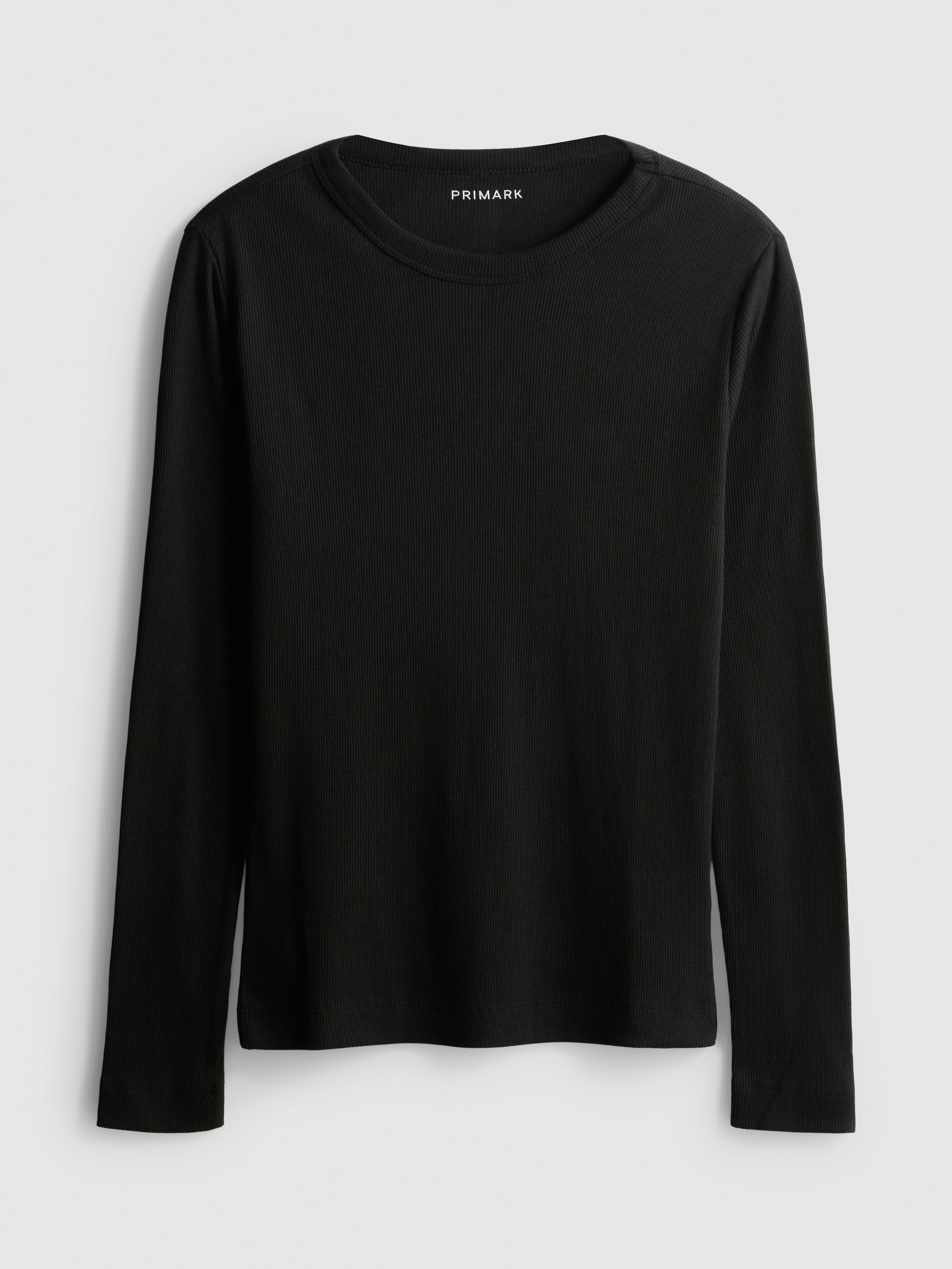 Cotton-Blend Ribbed Long-Sleeve Top