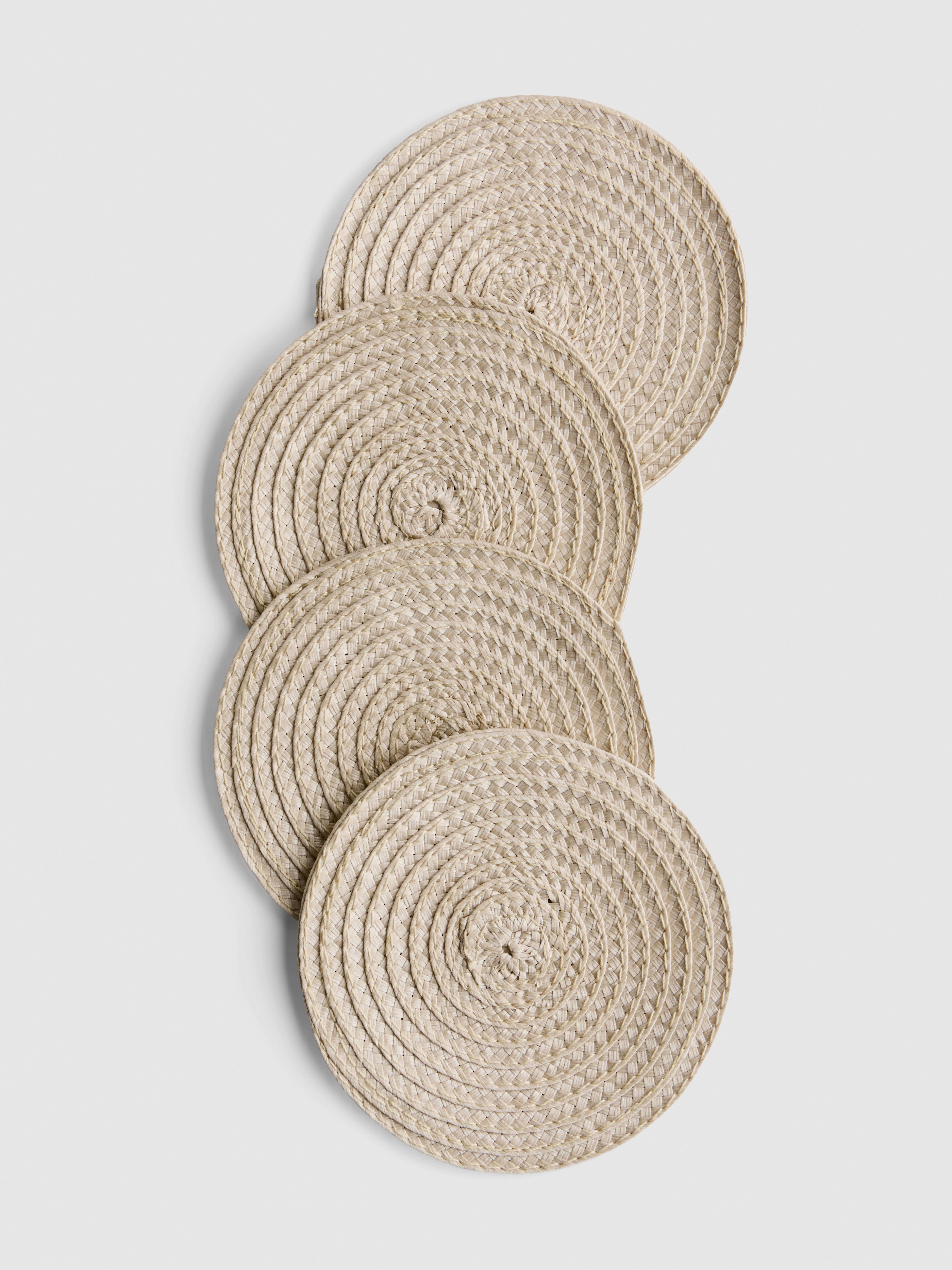 Lot de 4 sets de table ronds tissés