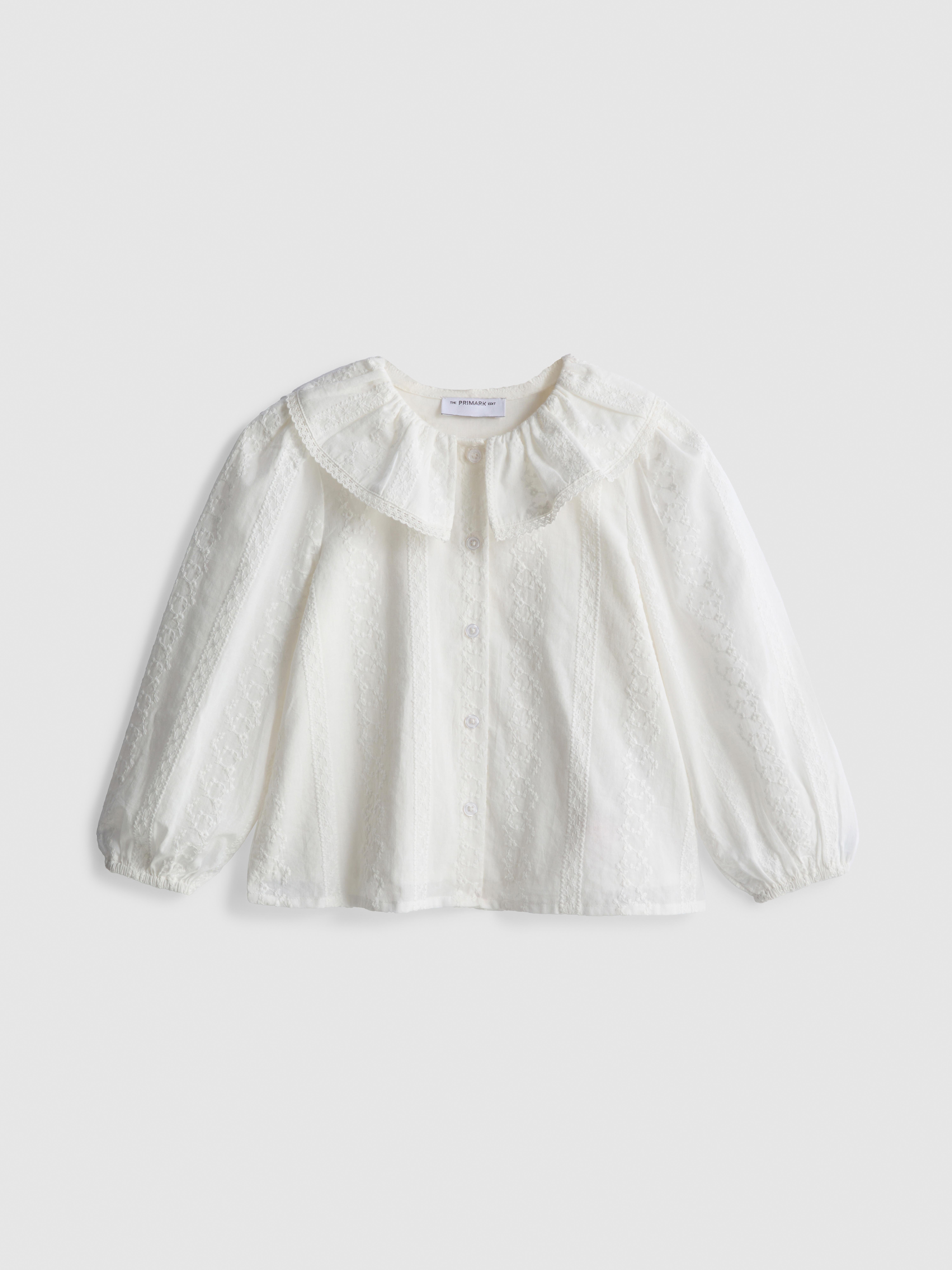 1-12yrs | The Edit Pure Cotton Embroidered Collared Blouse