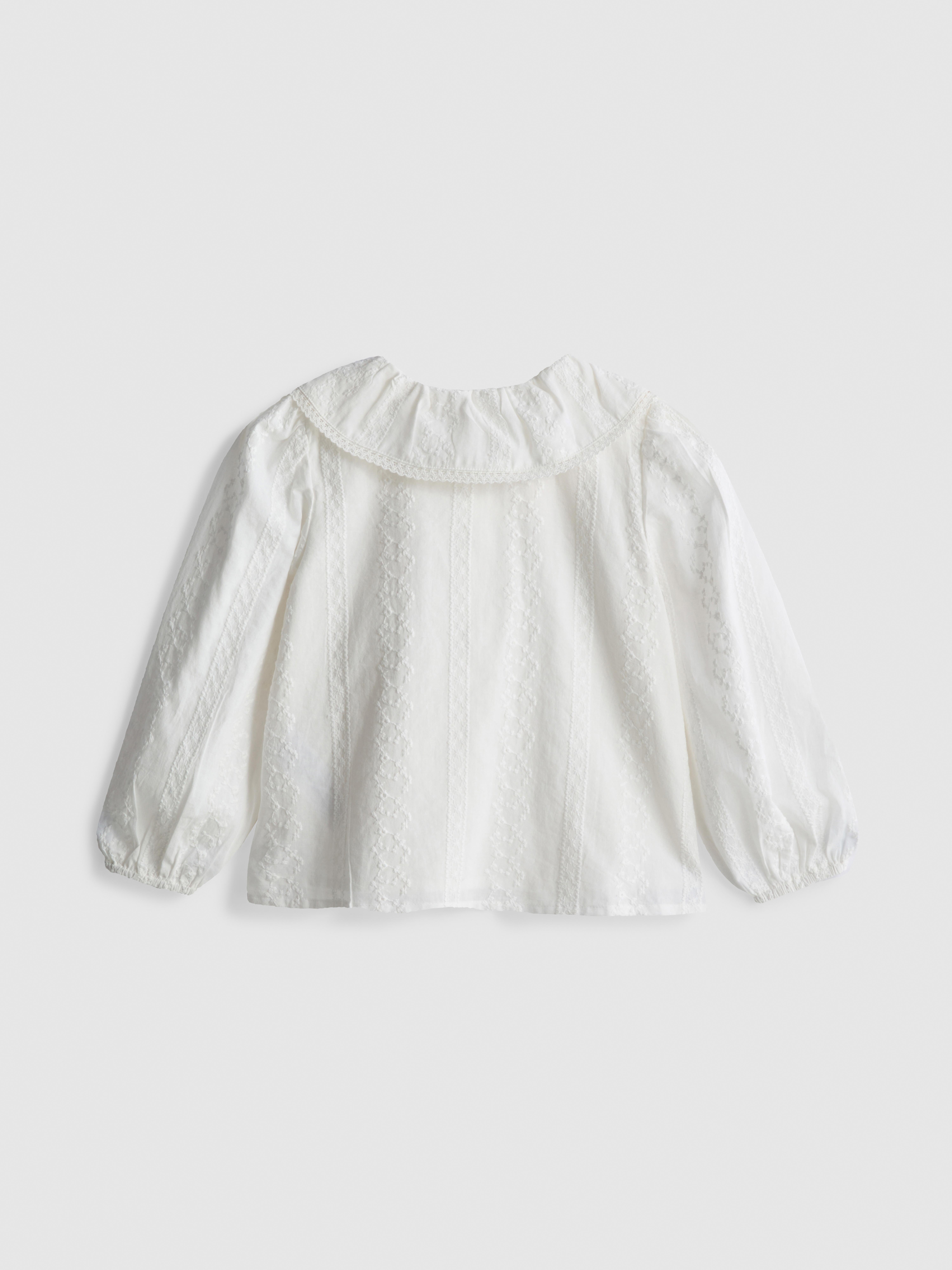 1-12yrs | The Edit Pure Cotton Embroidered Collared Blouse