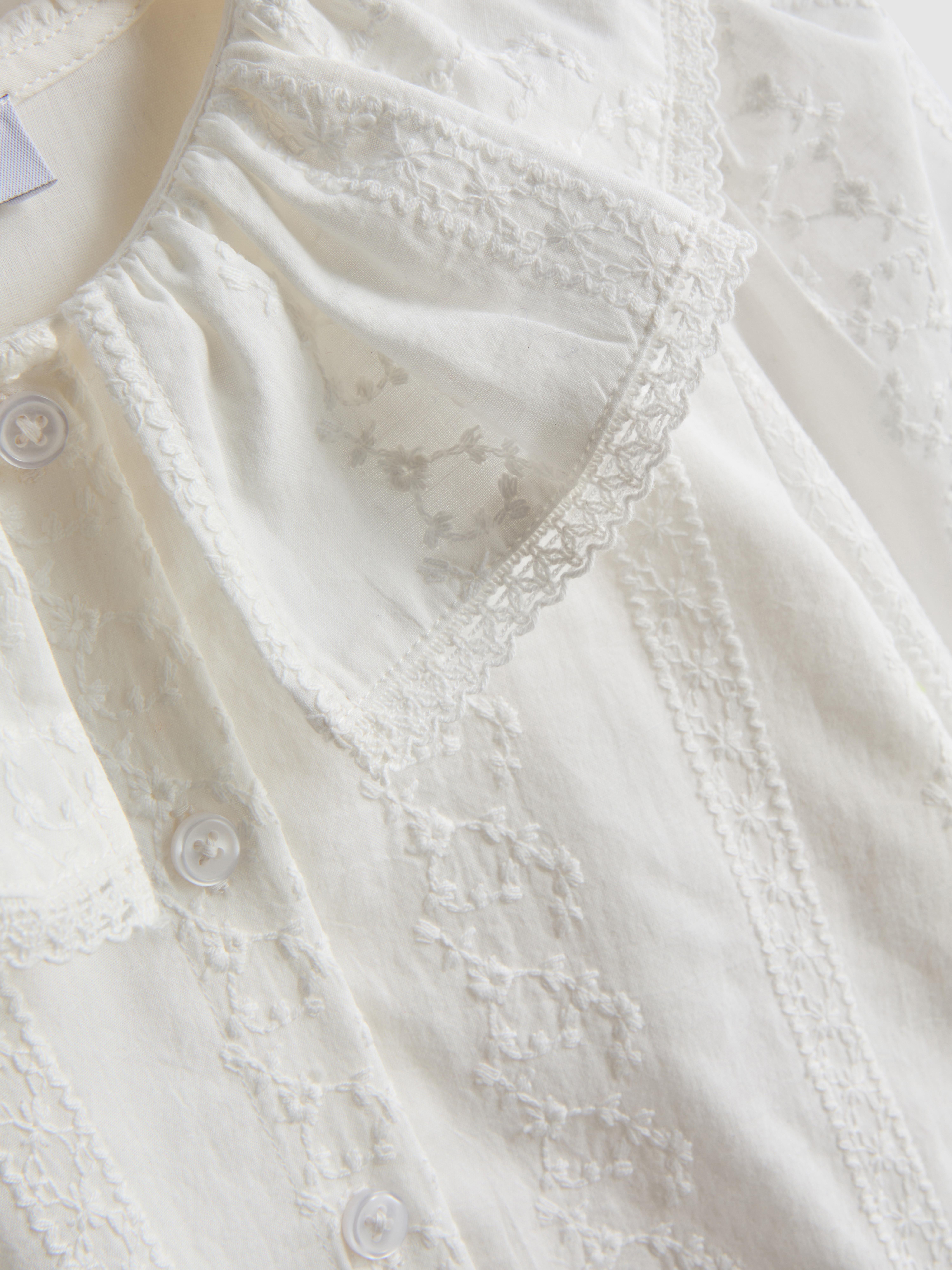 1-12yrs | The Edit Pure Cotton Embroidered Collared Blouse