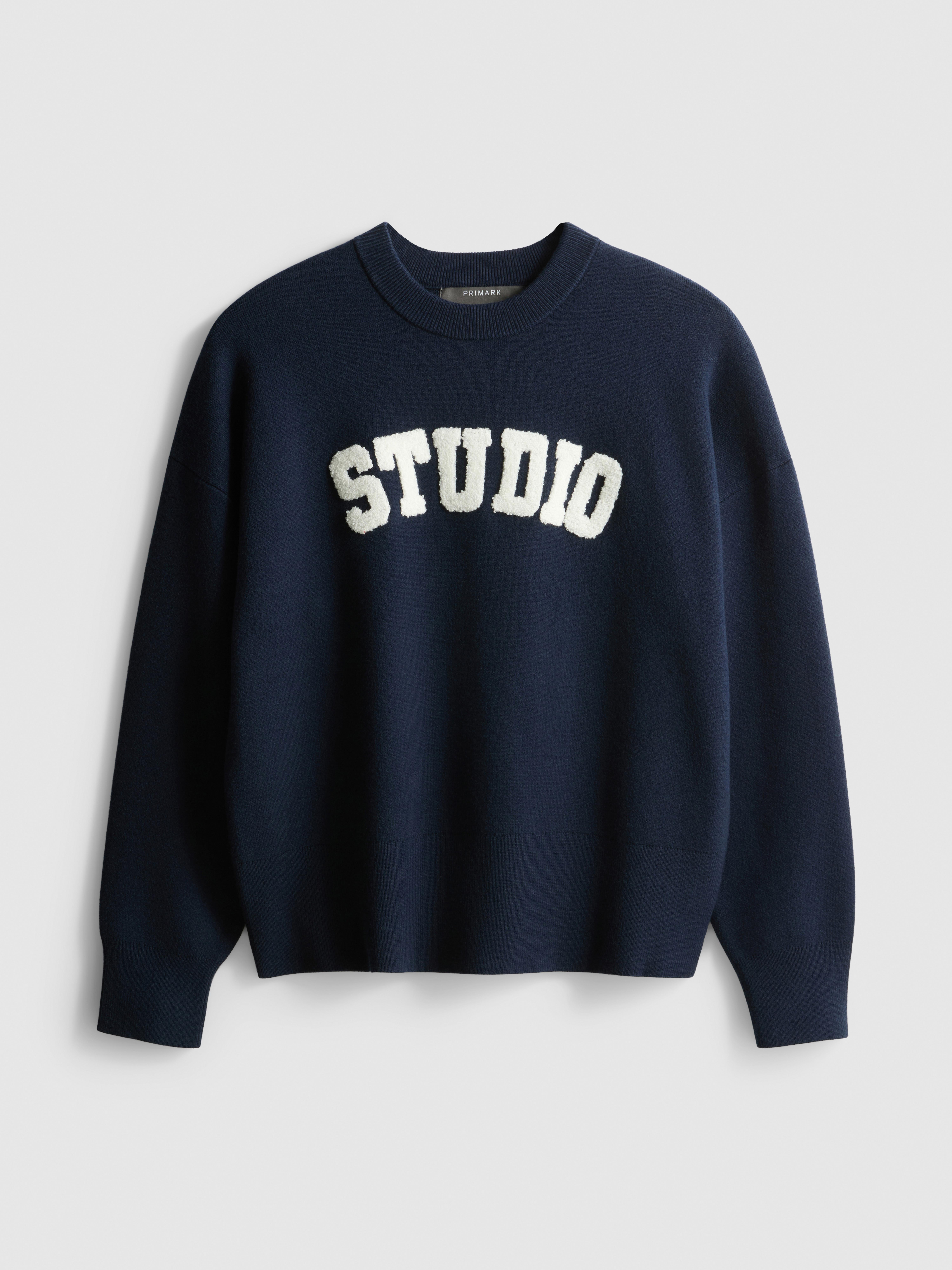 Jersey de punto con cuello redondo con mensaje