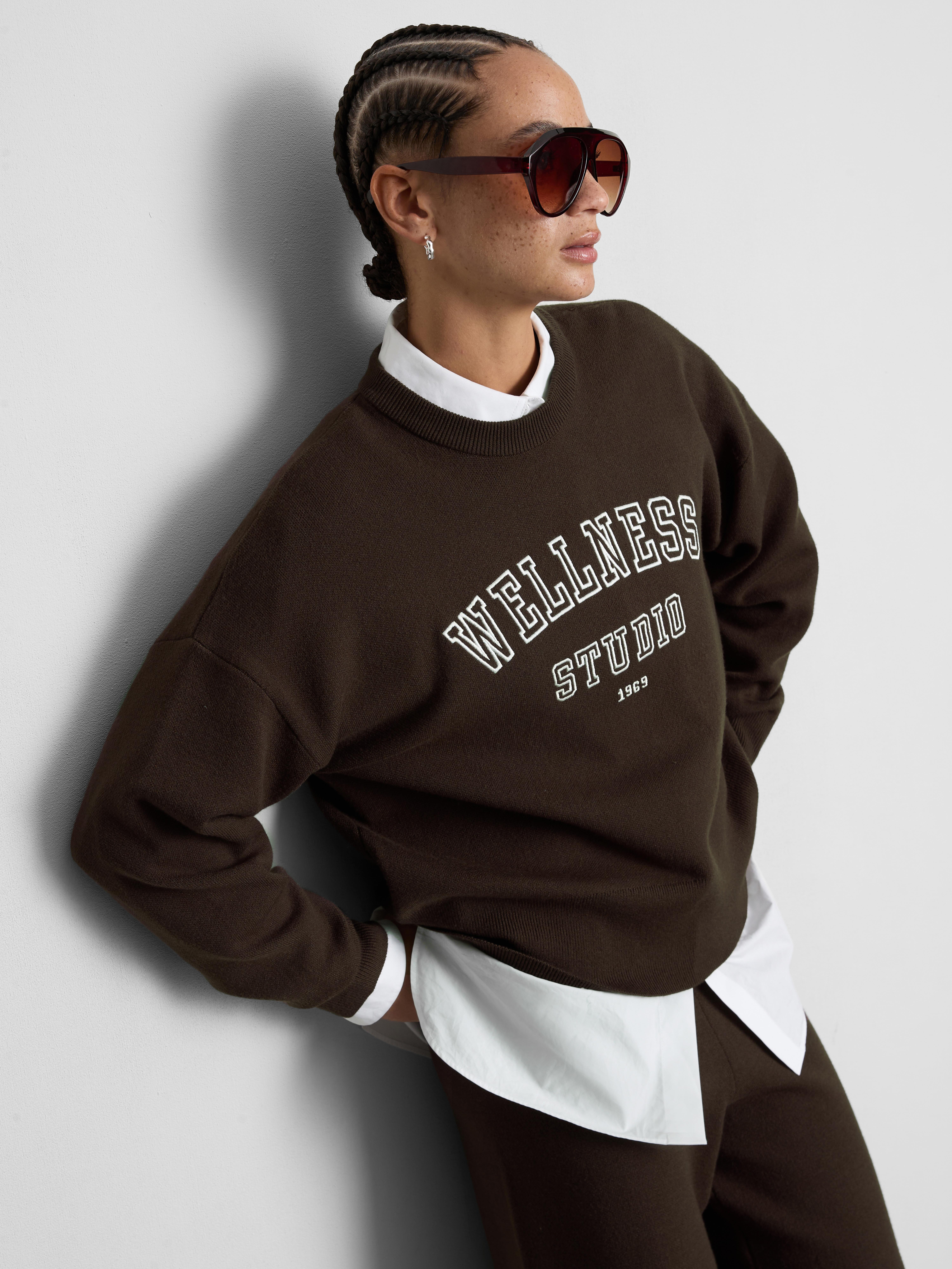 Maglione girocollo con scritta