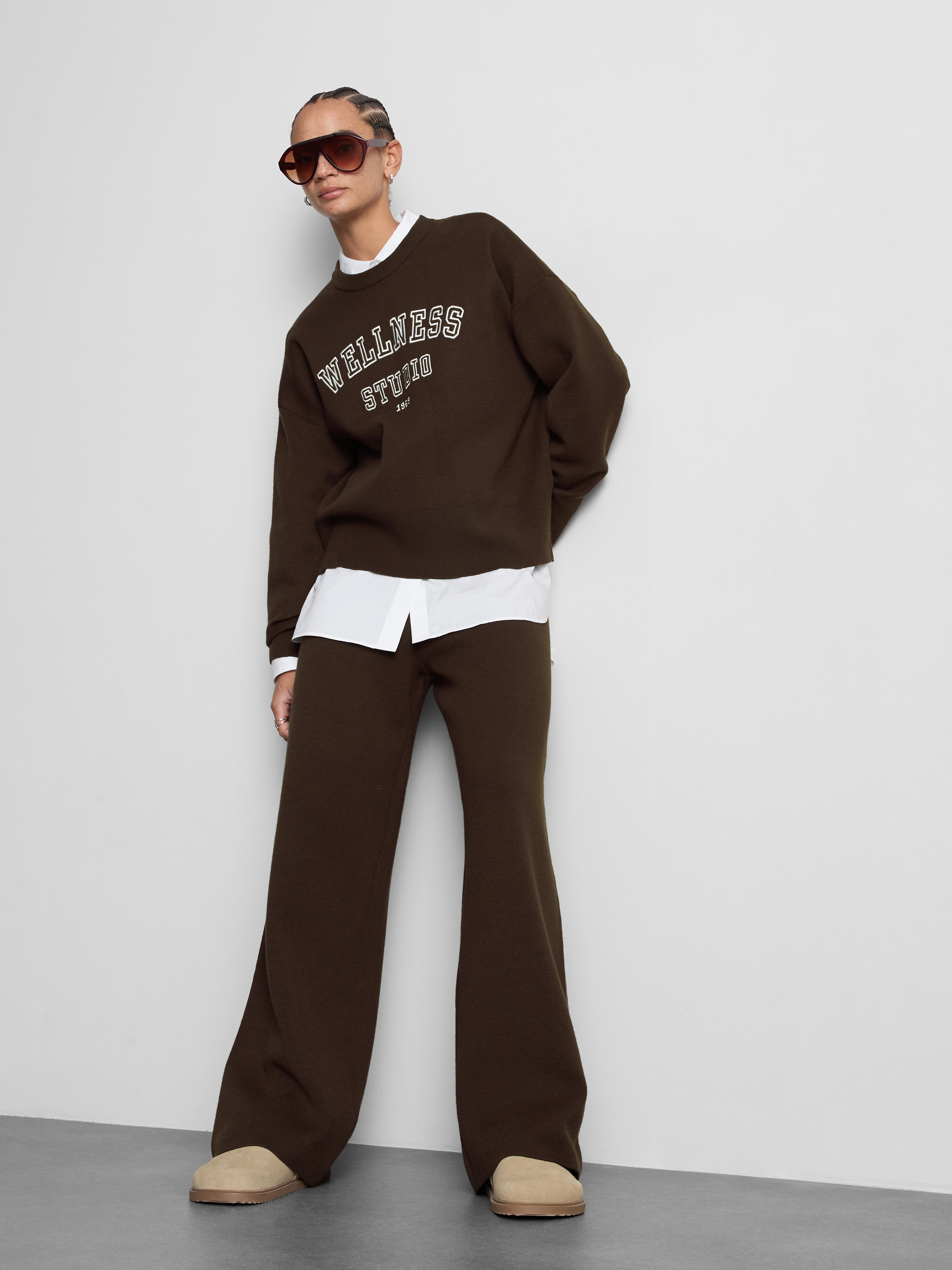 Maglione girocollo con scritta