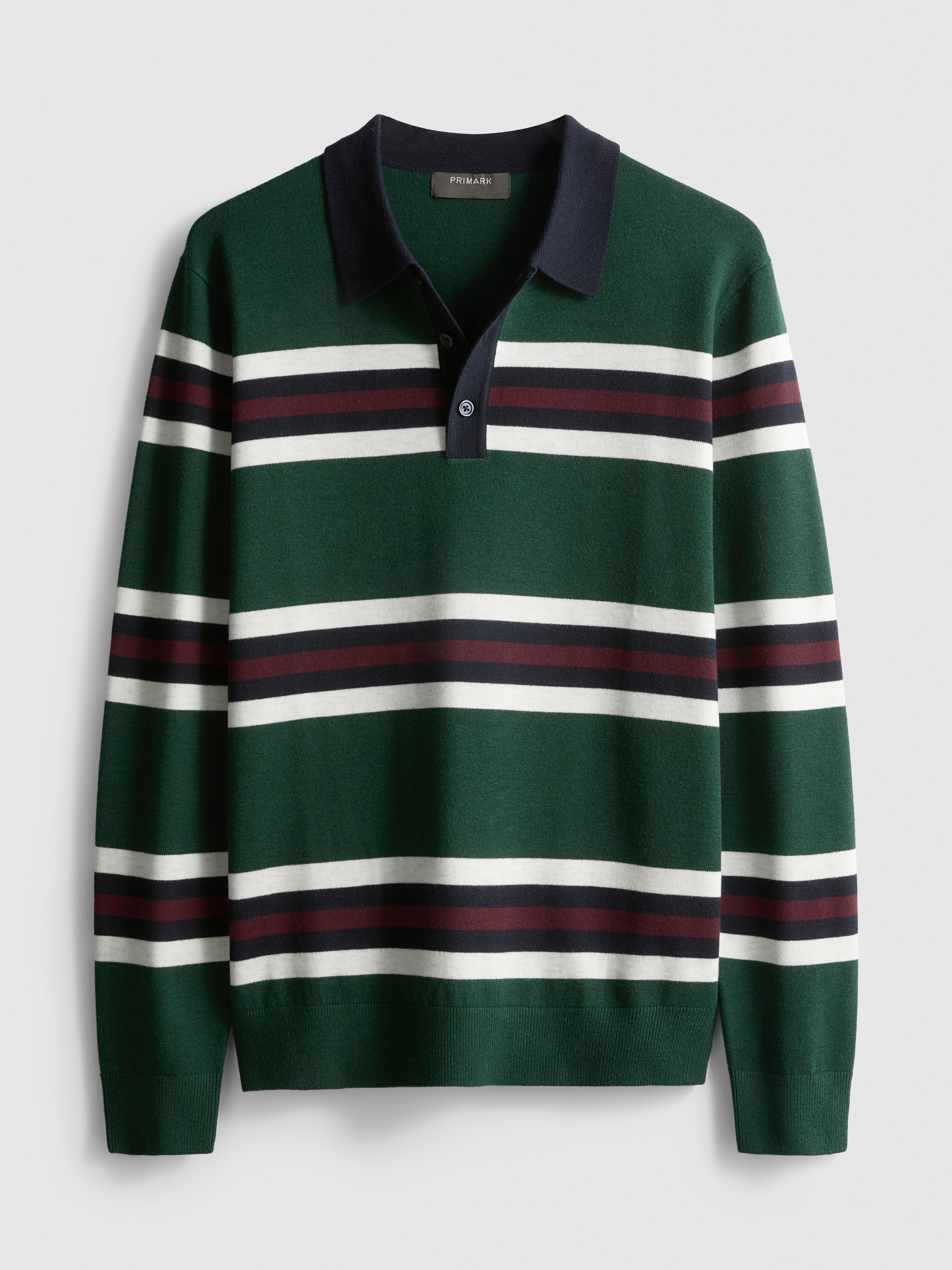 Stripe Knitted Collared Sweater
