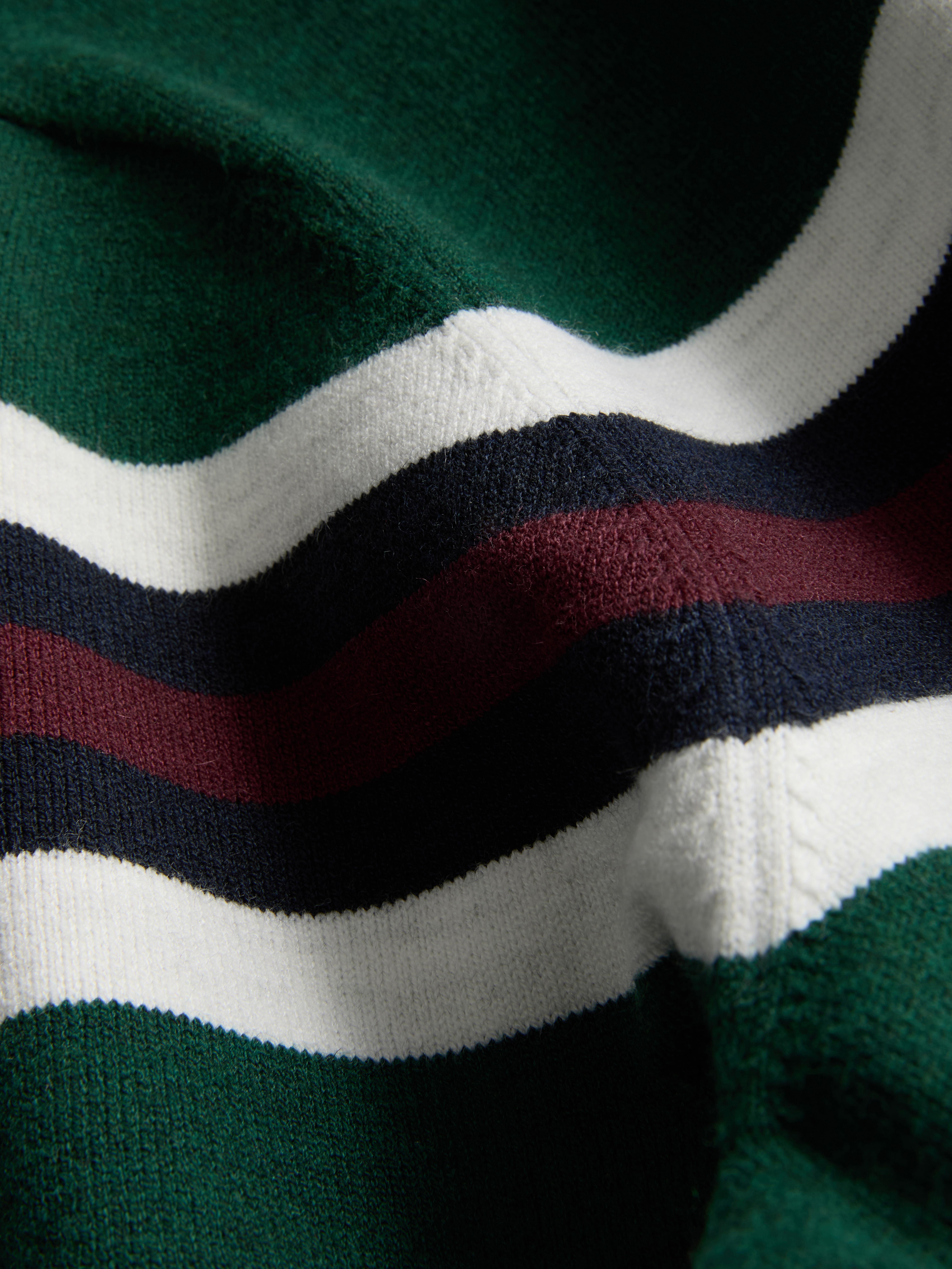 Stripe Knitted Collared Sweater