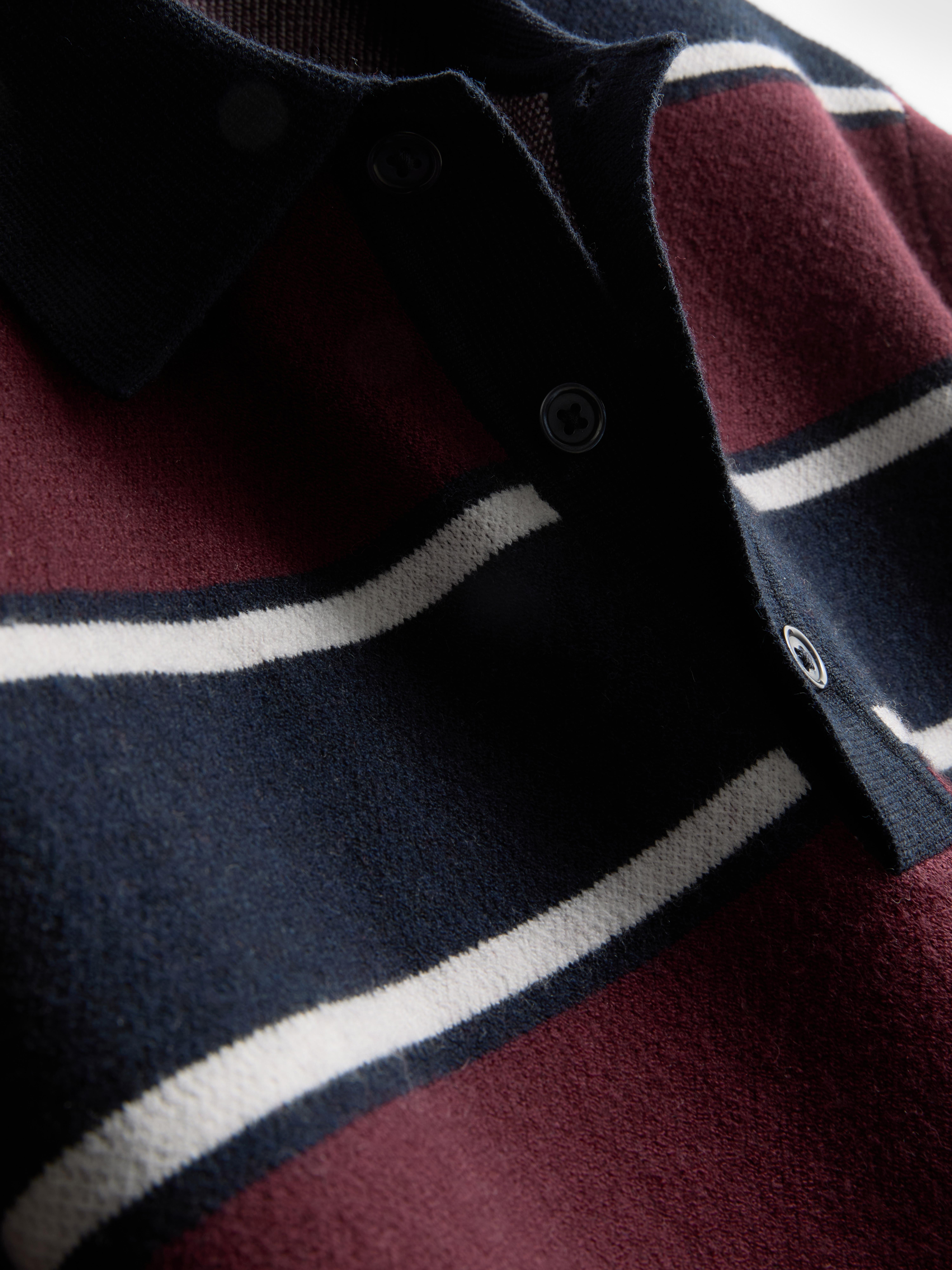 Gestrickter Polopullover mit Streifen