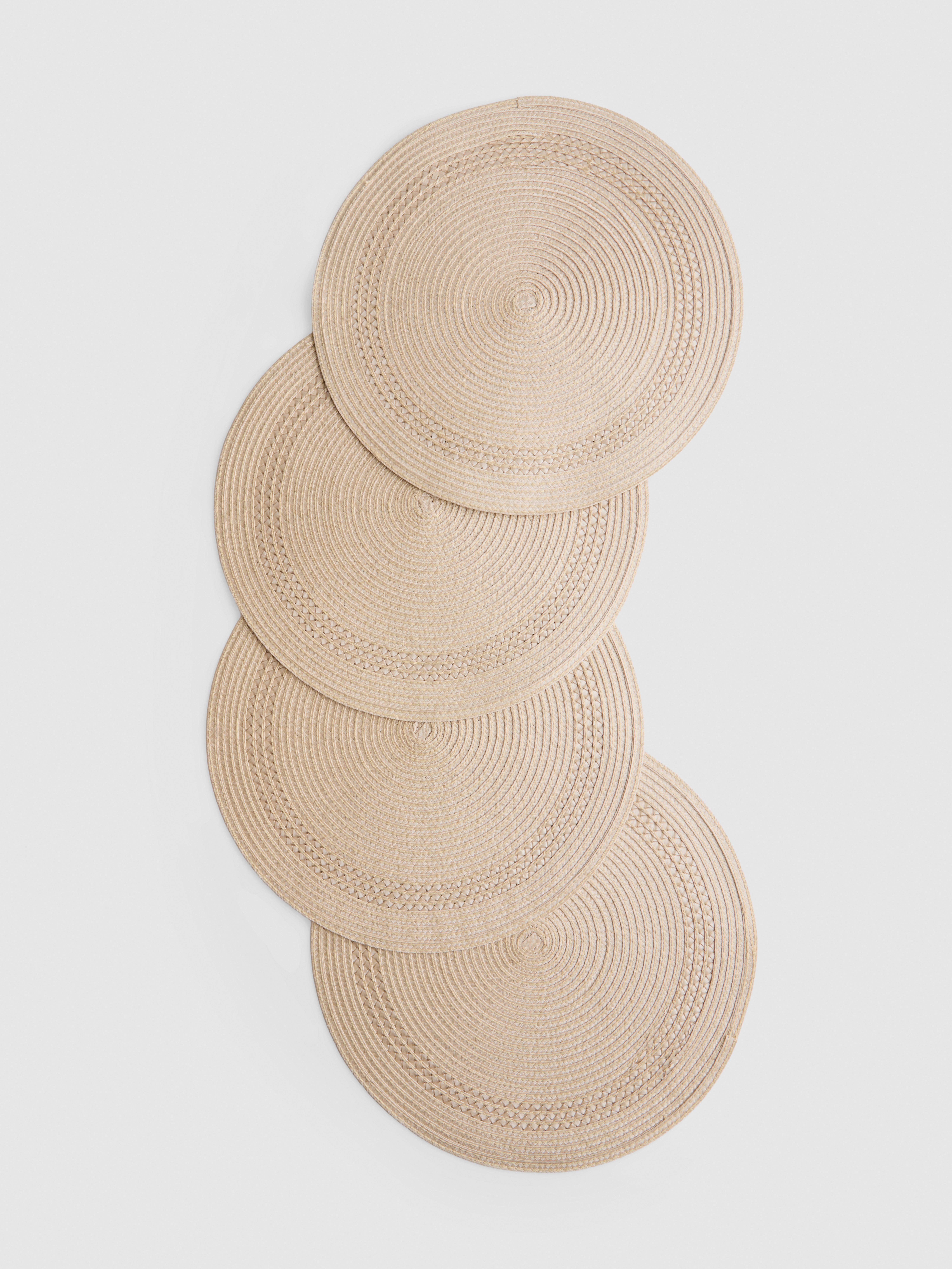 Ronde placemats met textuur, set van 4