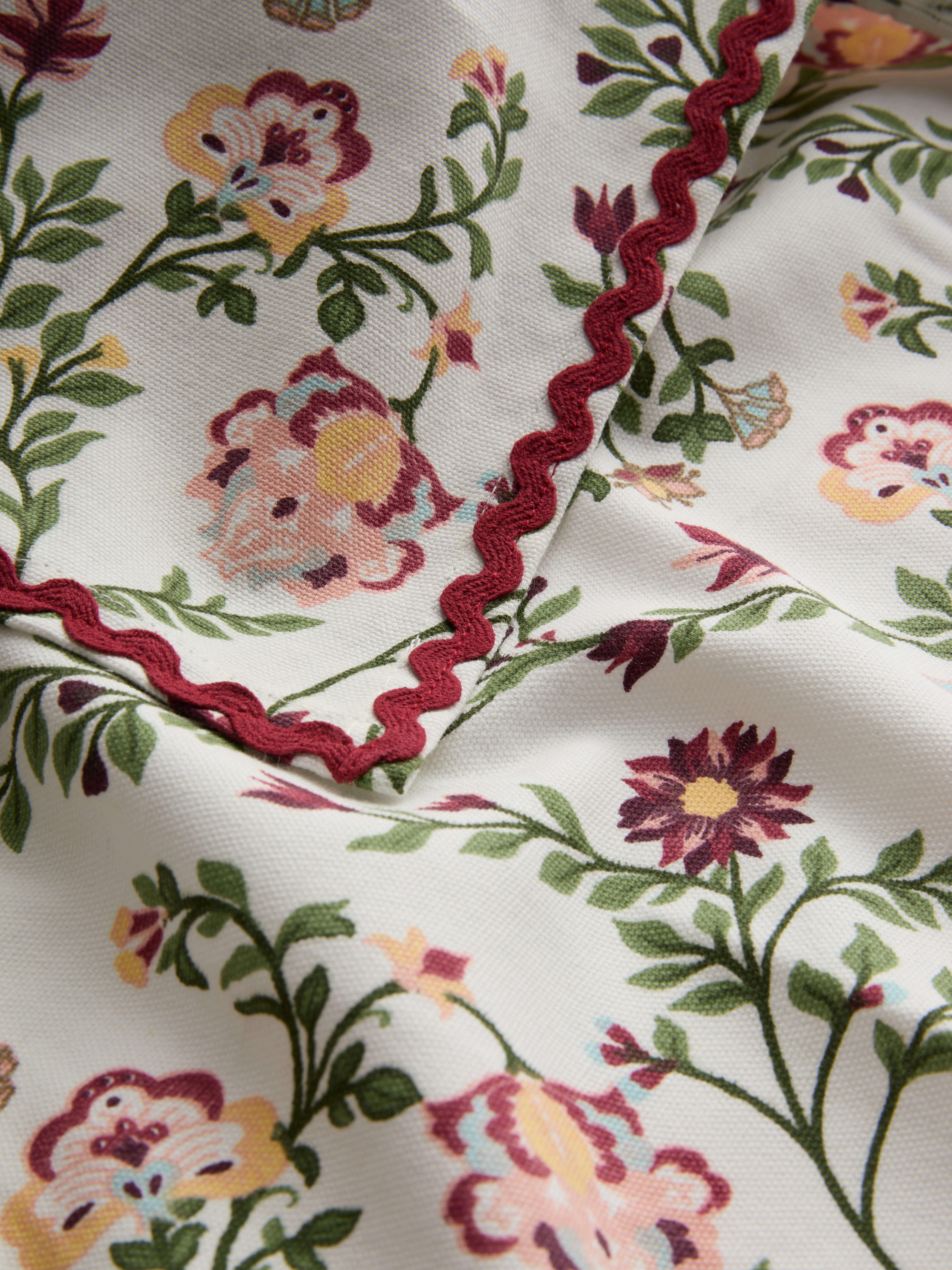 Floral Tablecloth With Ric Rac Trim