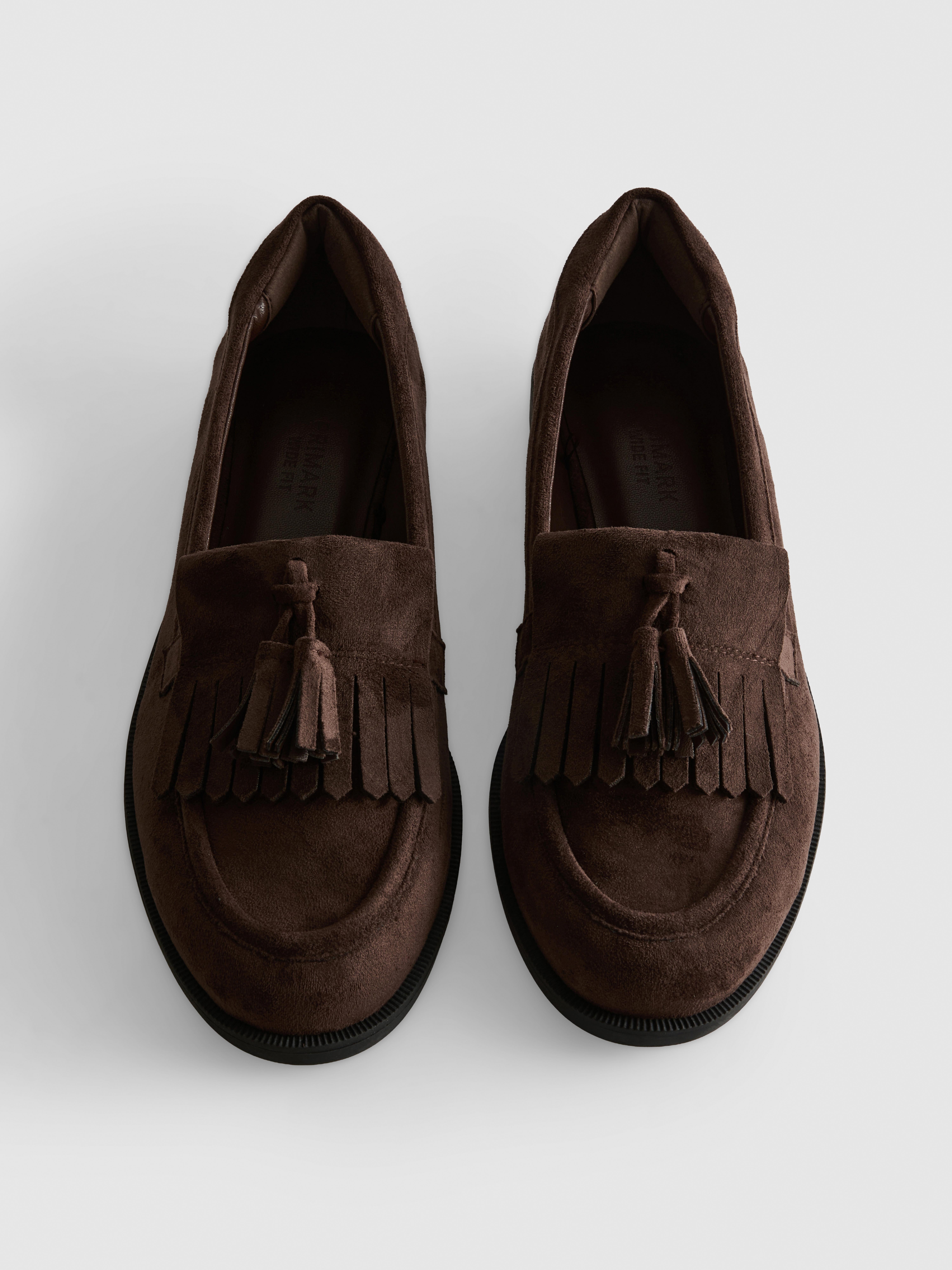 Faux Suede Fringe Loafers