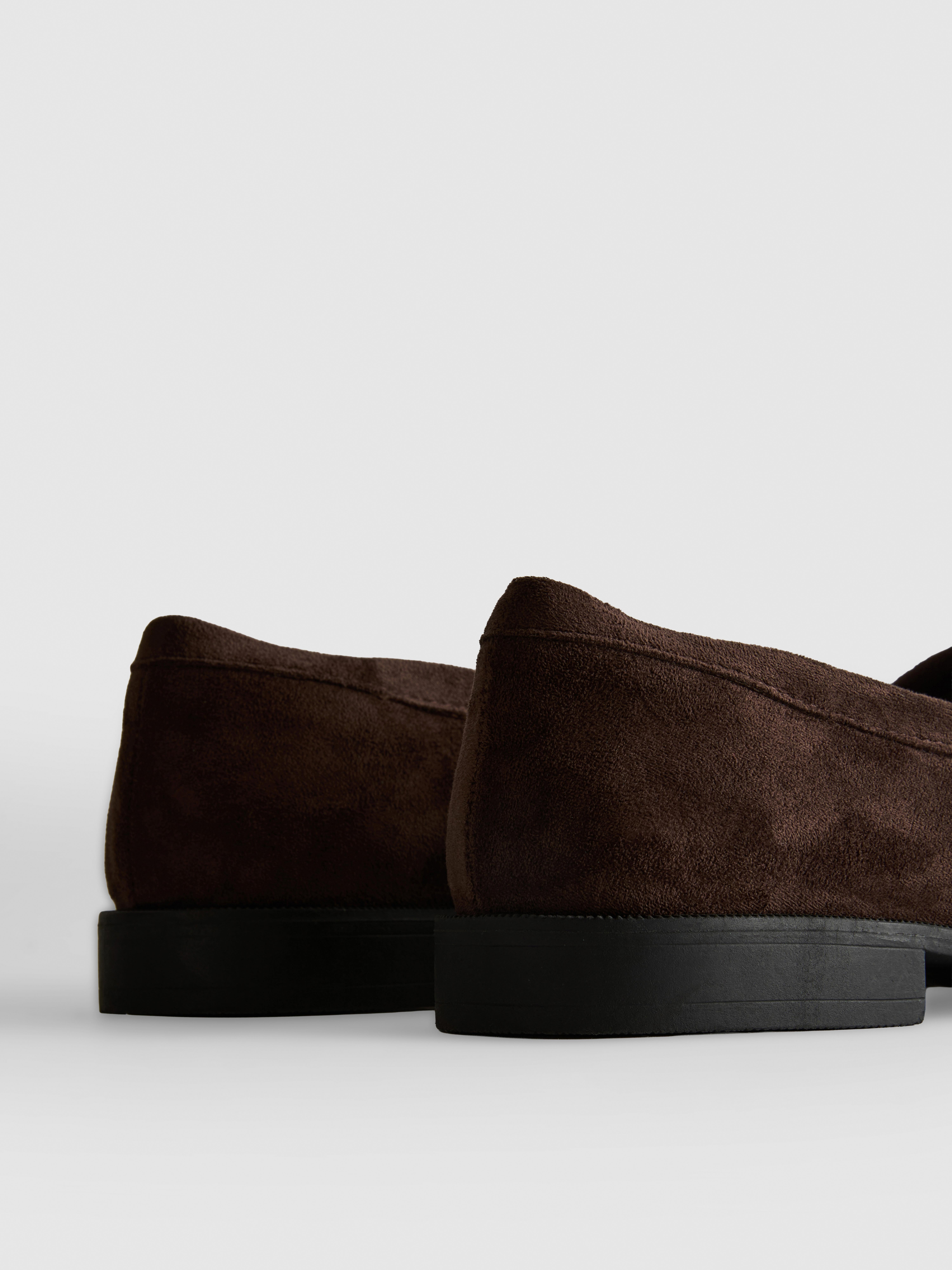 Faux Suede Fringe Loafers