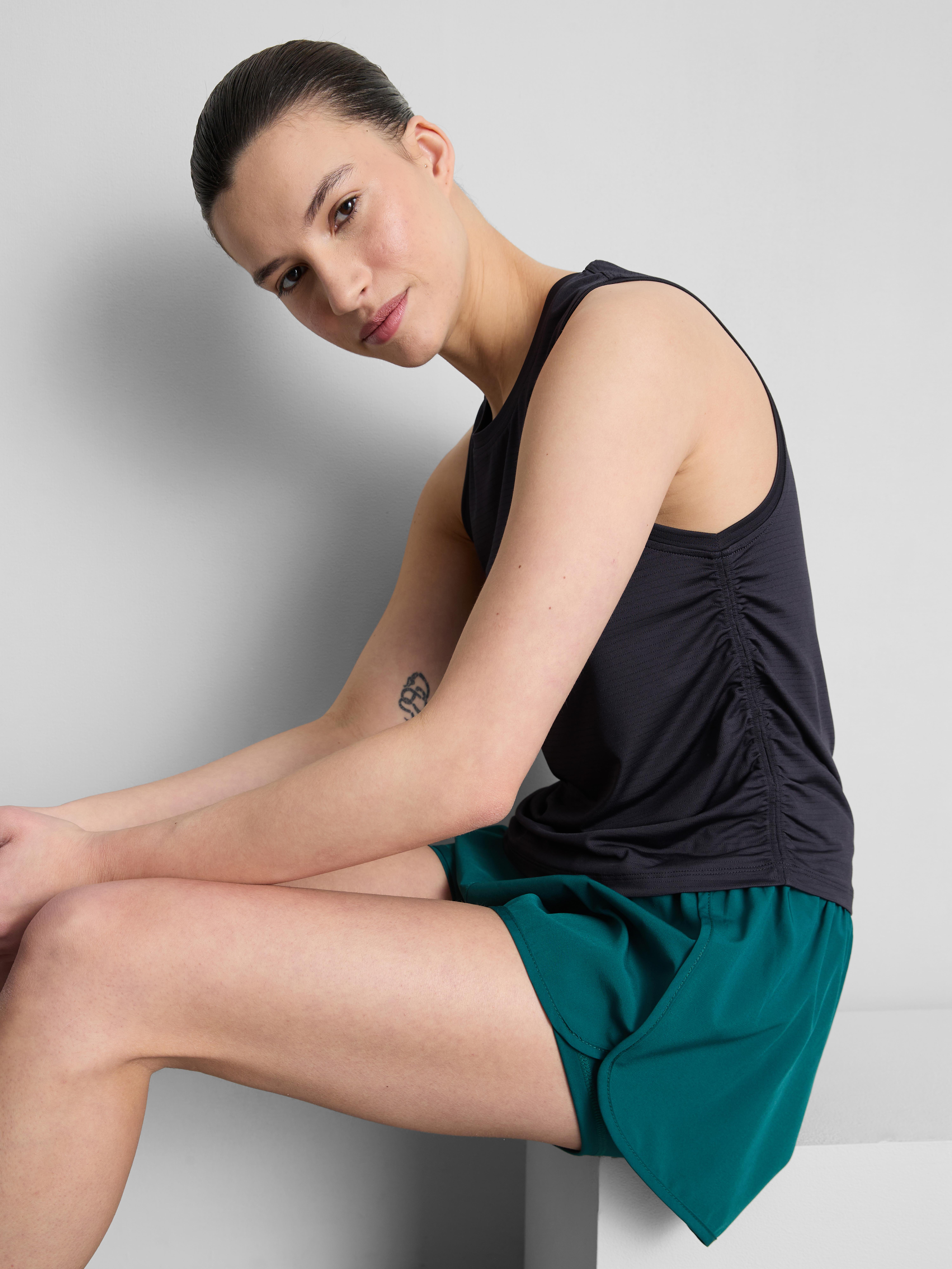Ruched-Side Running Tank