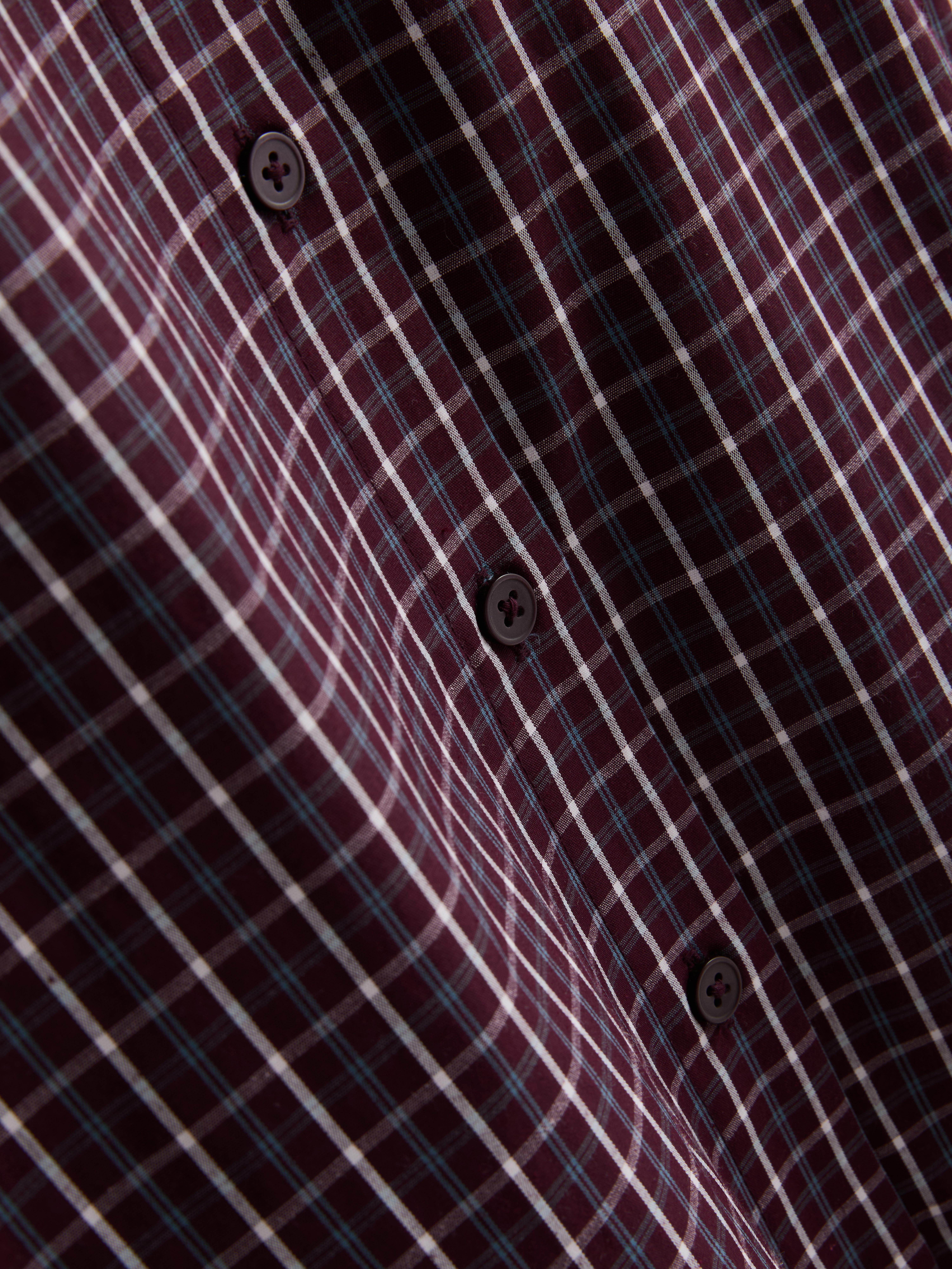 Cotton-Blend Tie-Neck Plaid Shirt