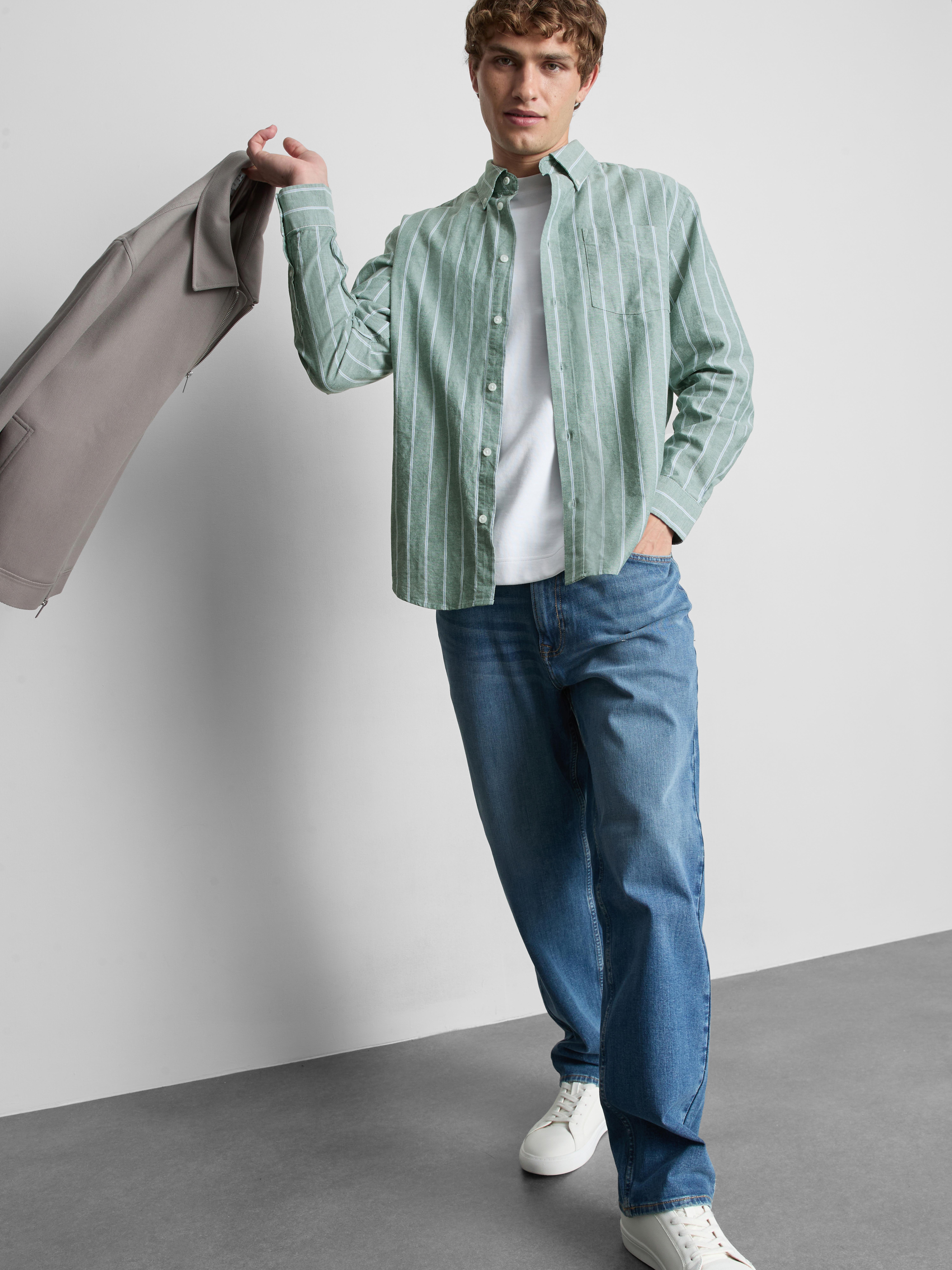 Pure Cotton Striped Oxford Shirt