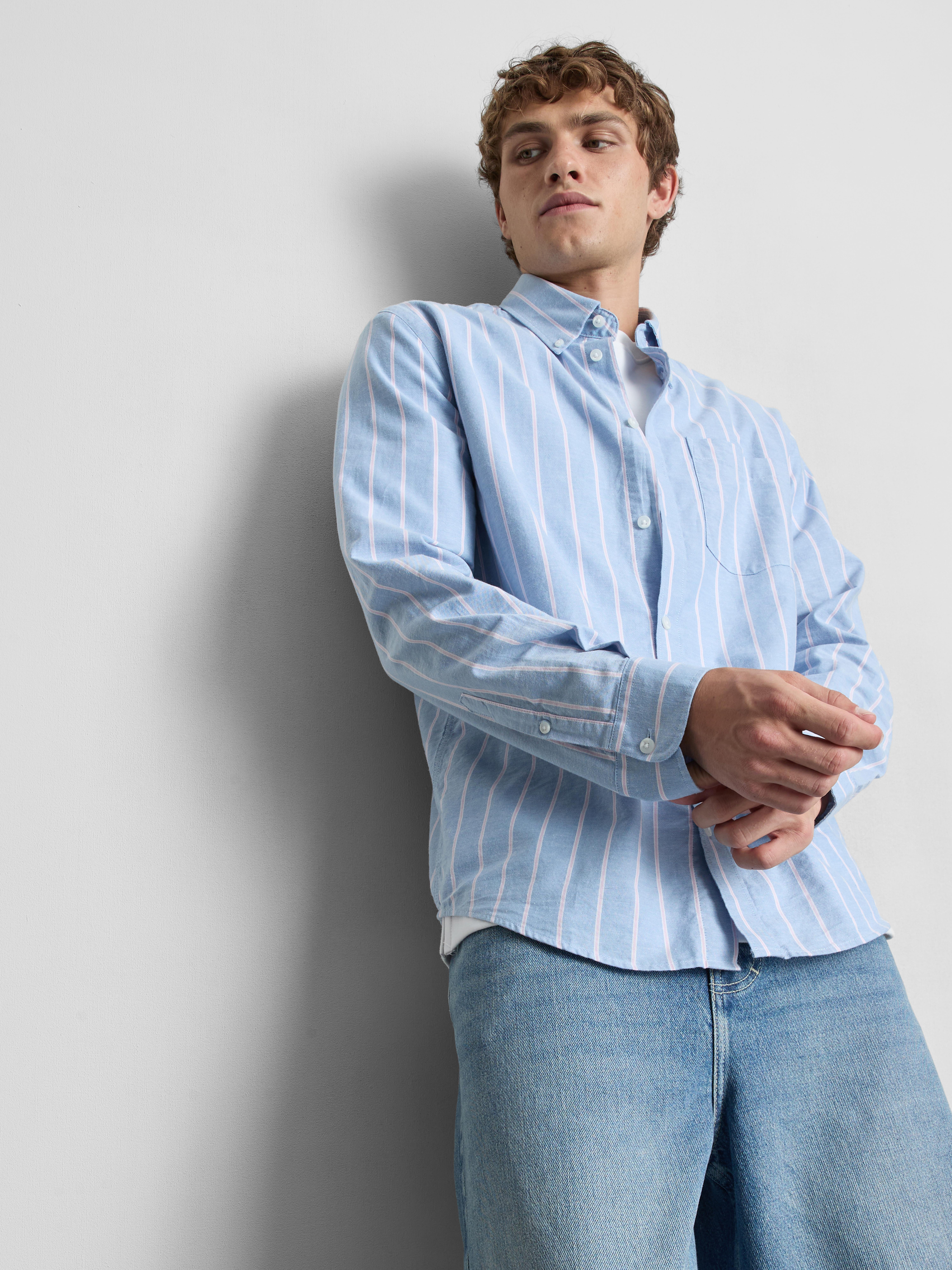 Pure Cotton Striped Oxford Shirt