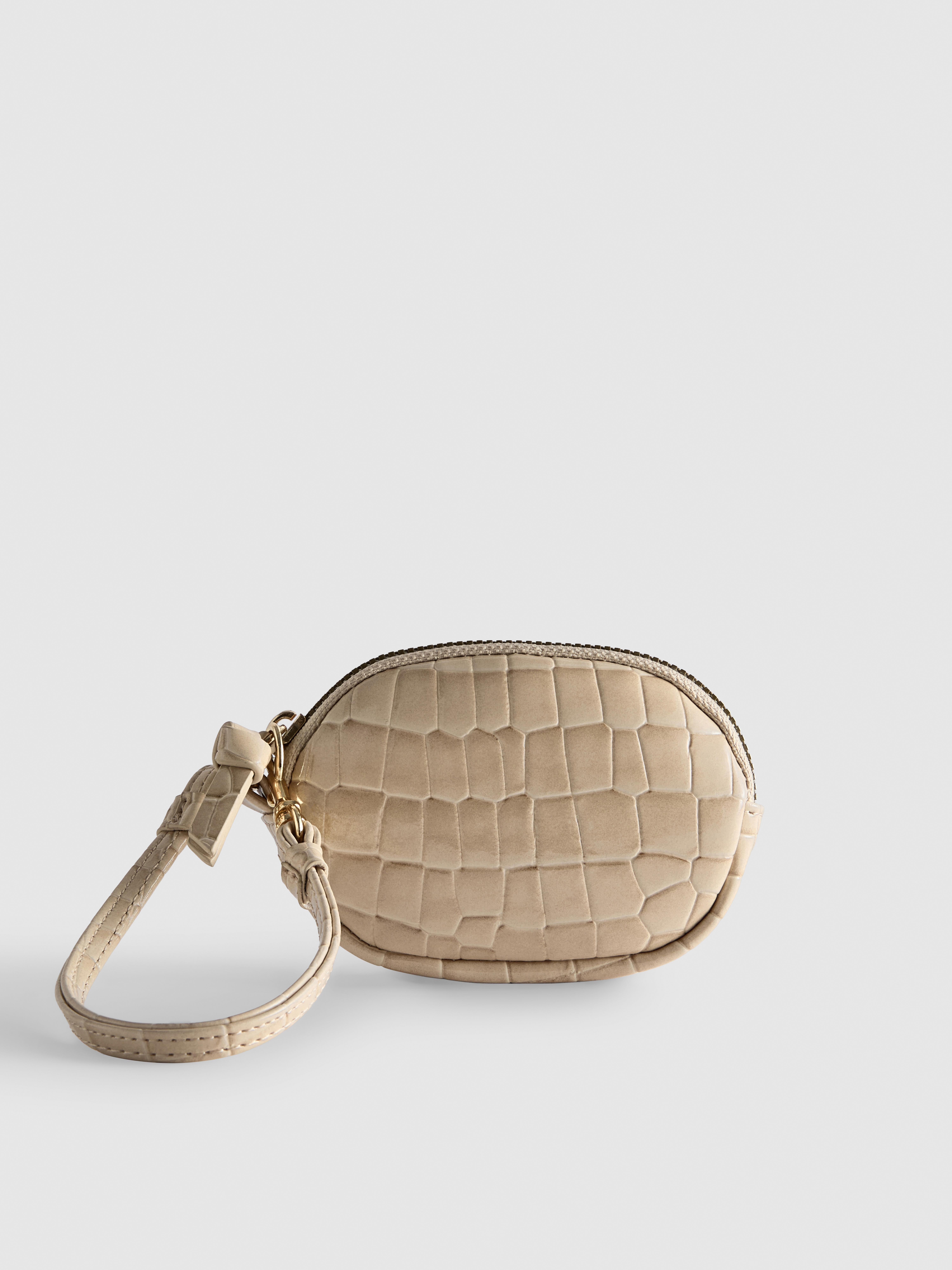 Women's Taupe Croc Effect Coin Purse | Penneys