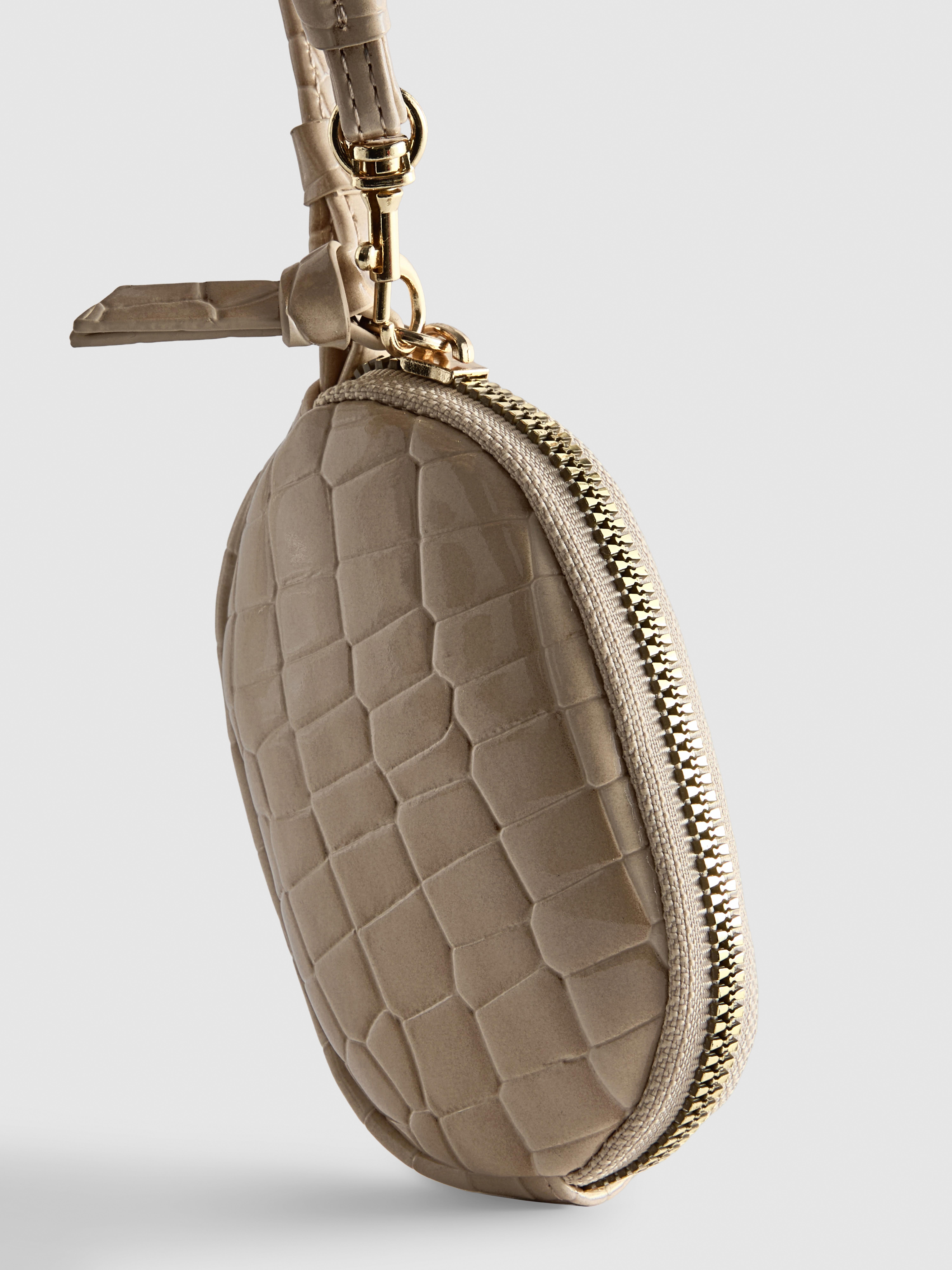 Womens Taupe Croc Effect Coin Purse | Primark