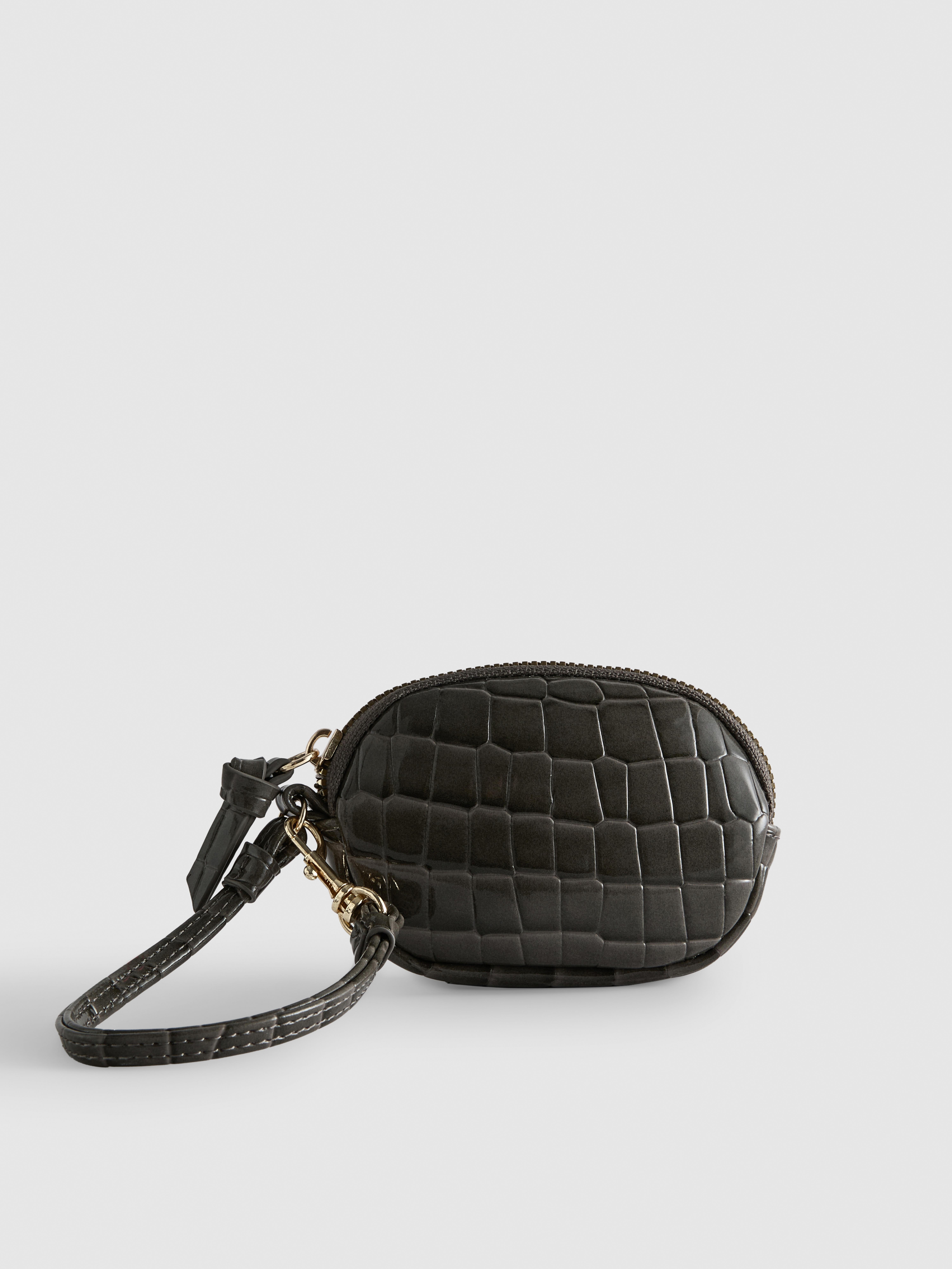 Women's Gray Croc Effect Coin Purse | Primark
