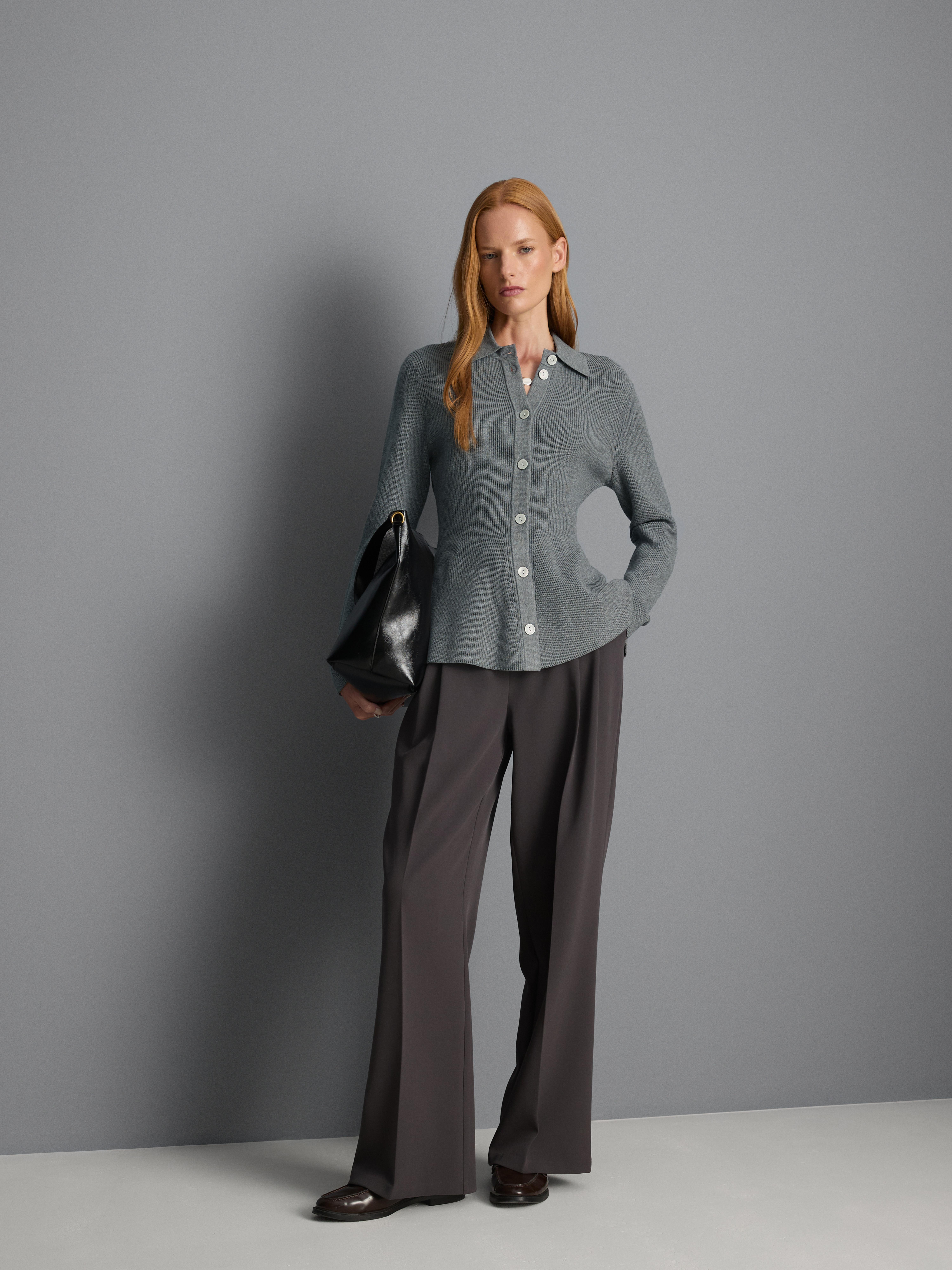 Knitted Peplum Cardigan