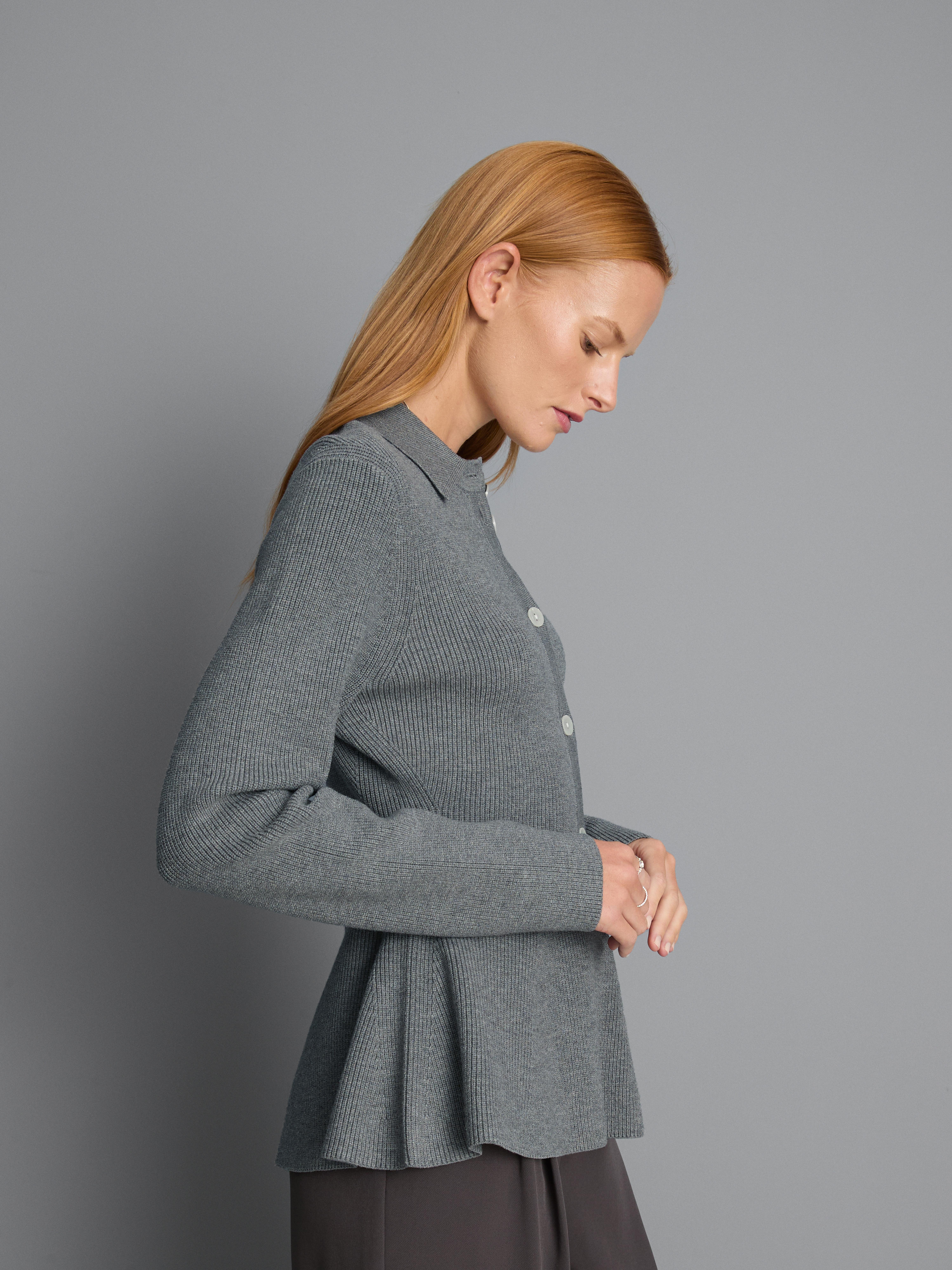 Knitted Peplum Cardigan