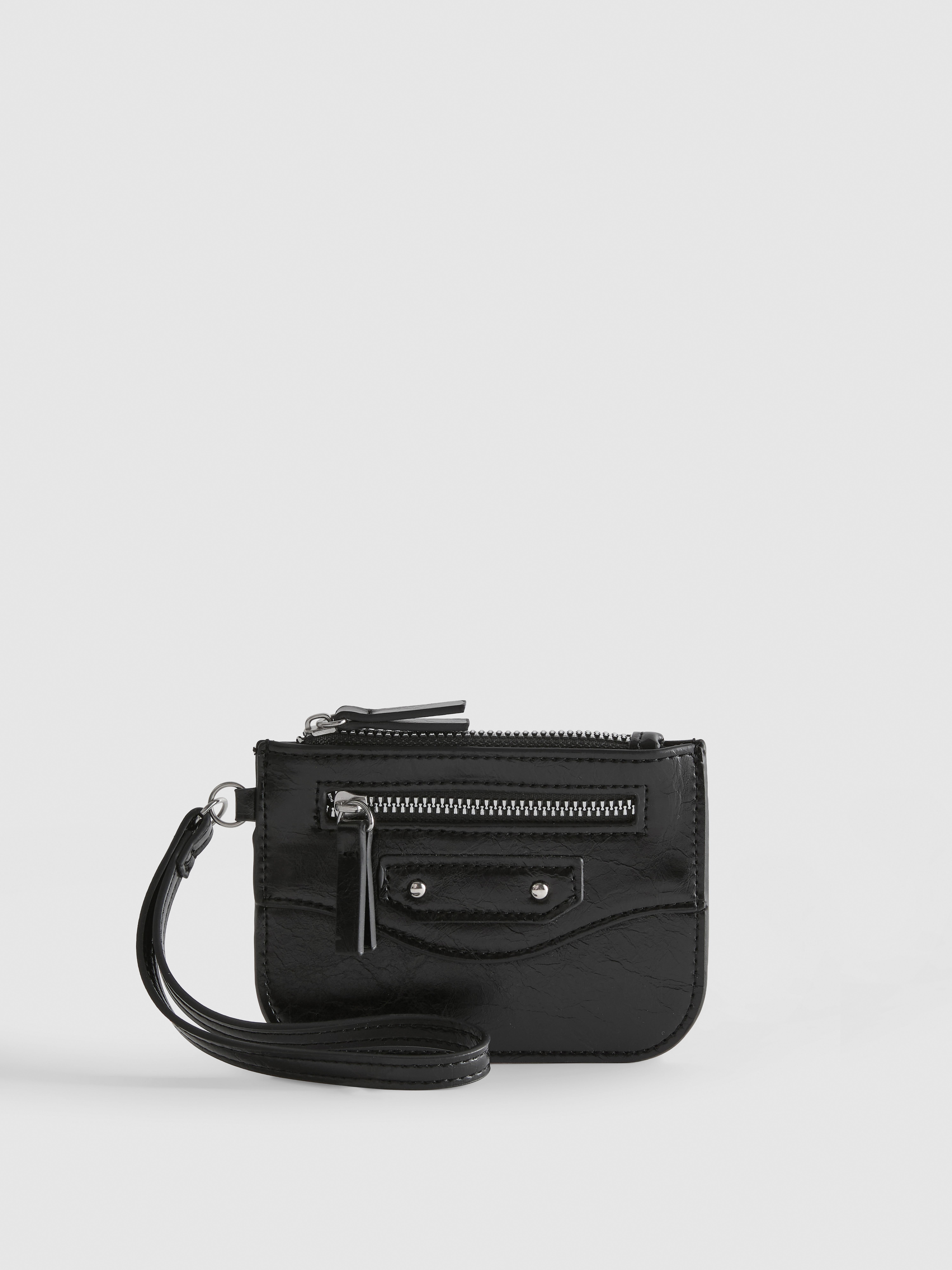 Patent-Effect Wristlet Purse