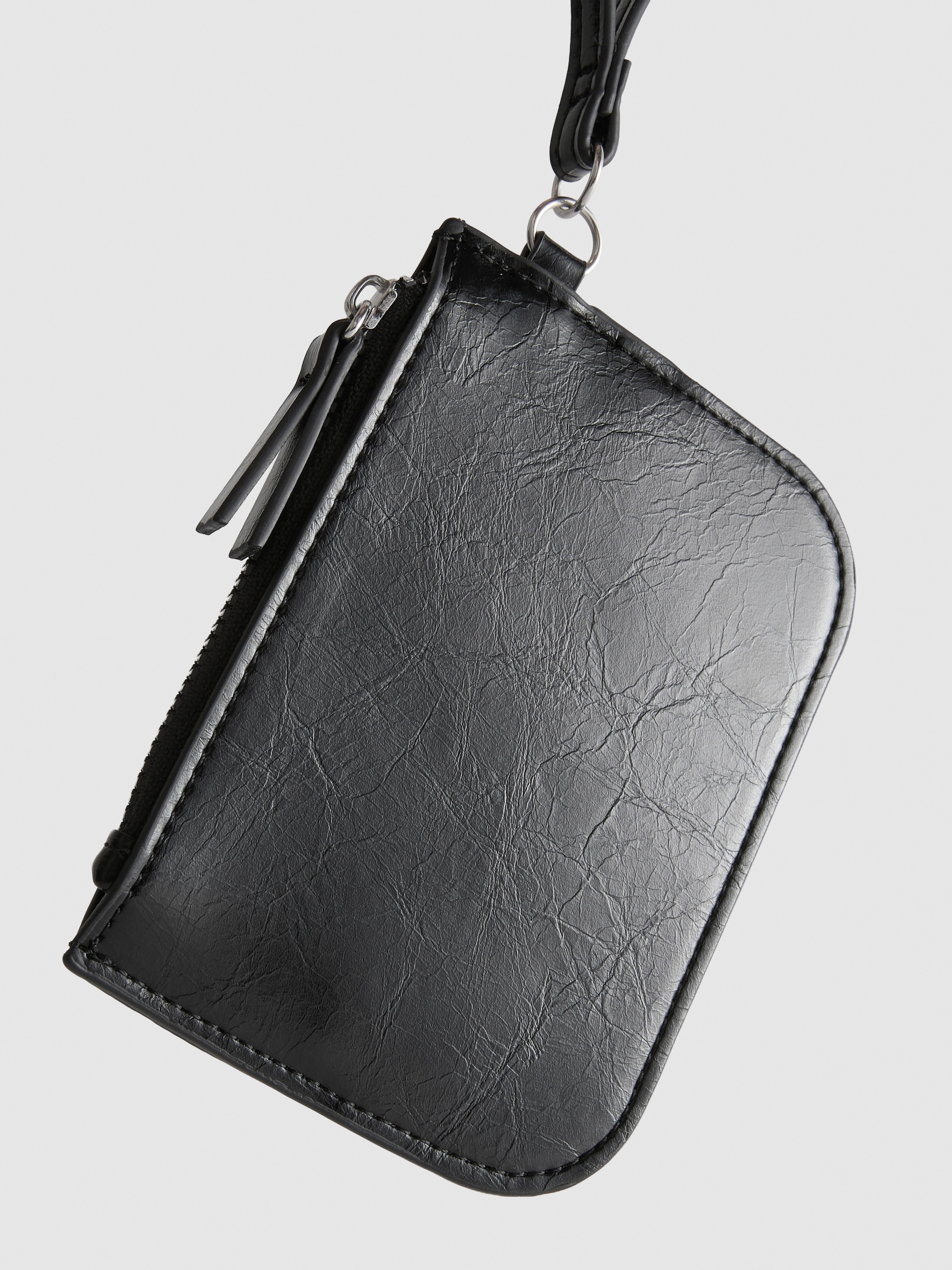 Patent-Effect Wristlet Purse