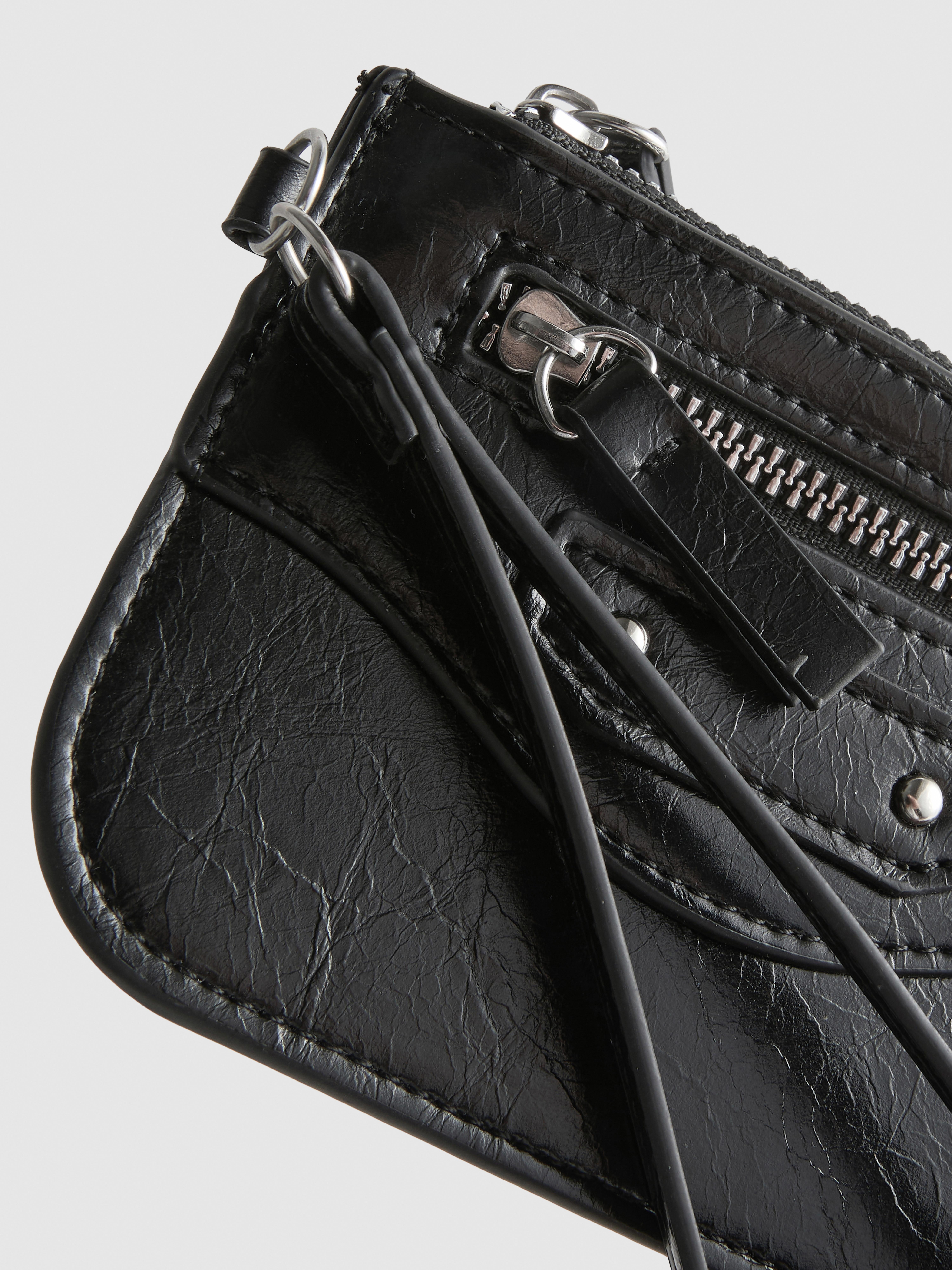 Patent-Effect Wristlet Purse