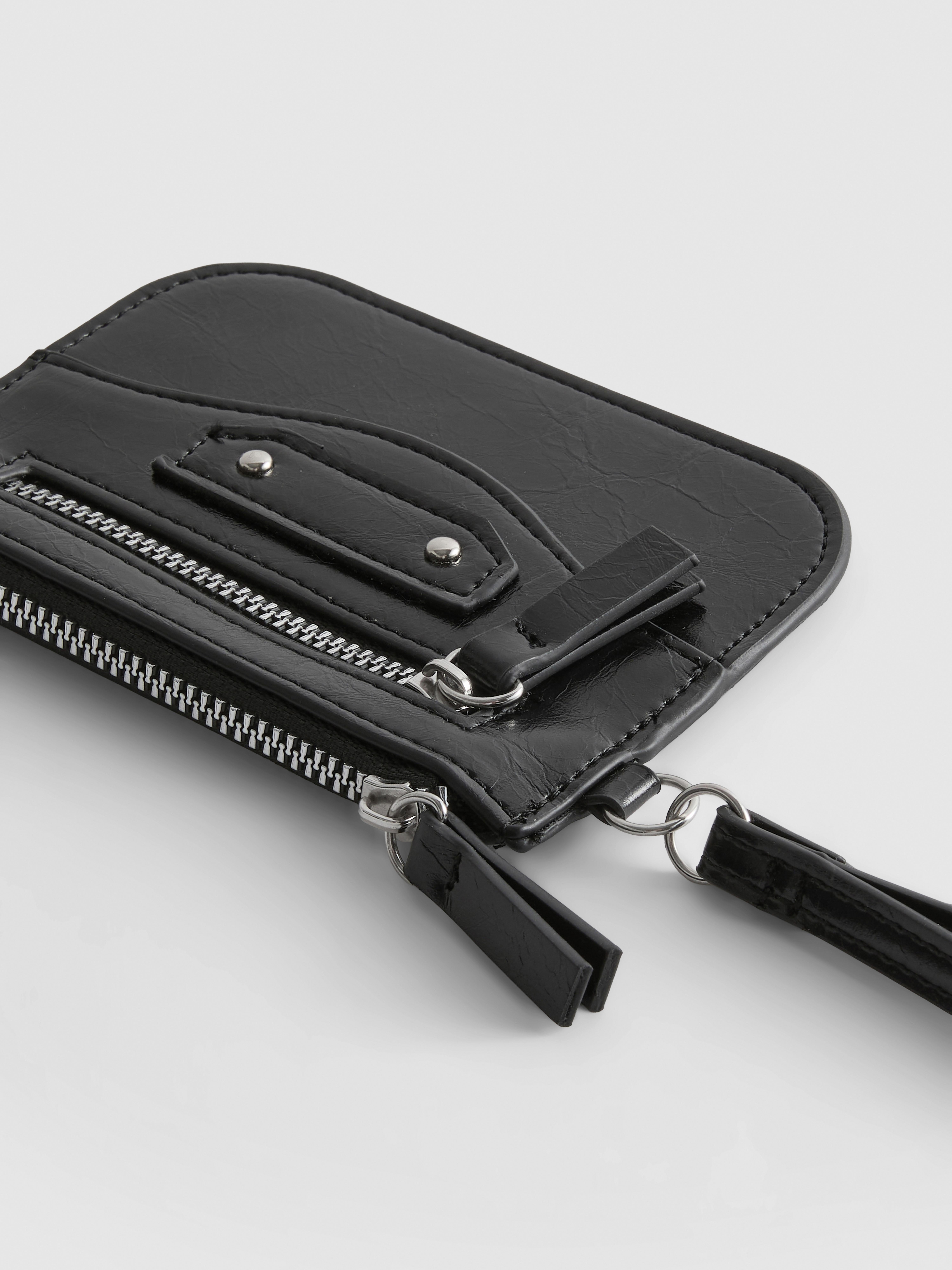 Patent-Effect Wristlet Purse