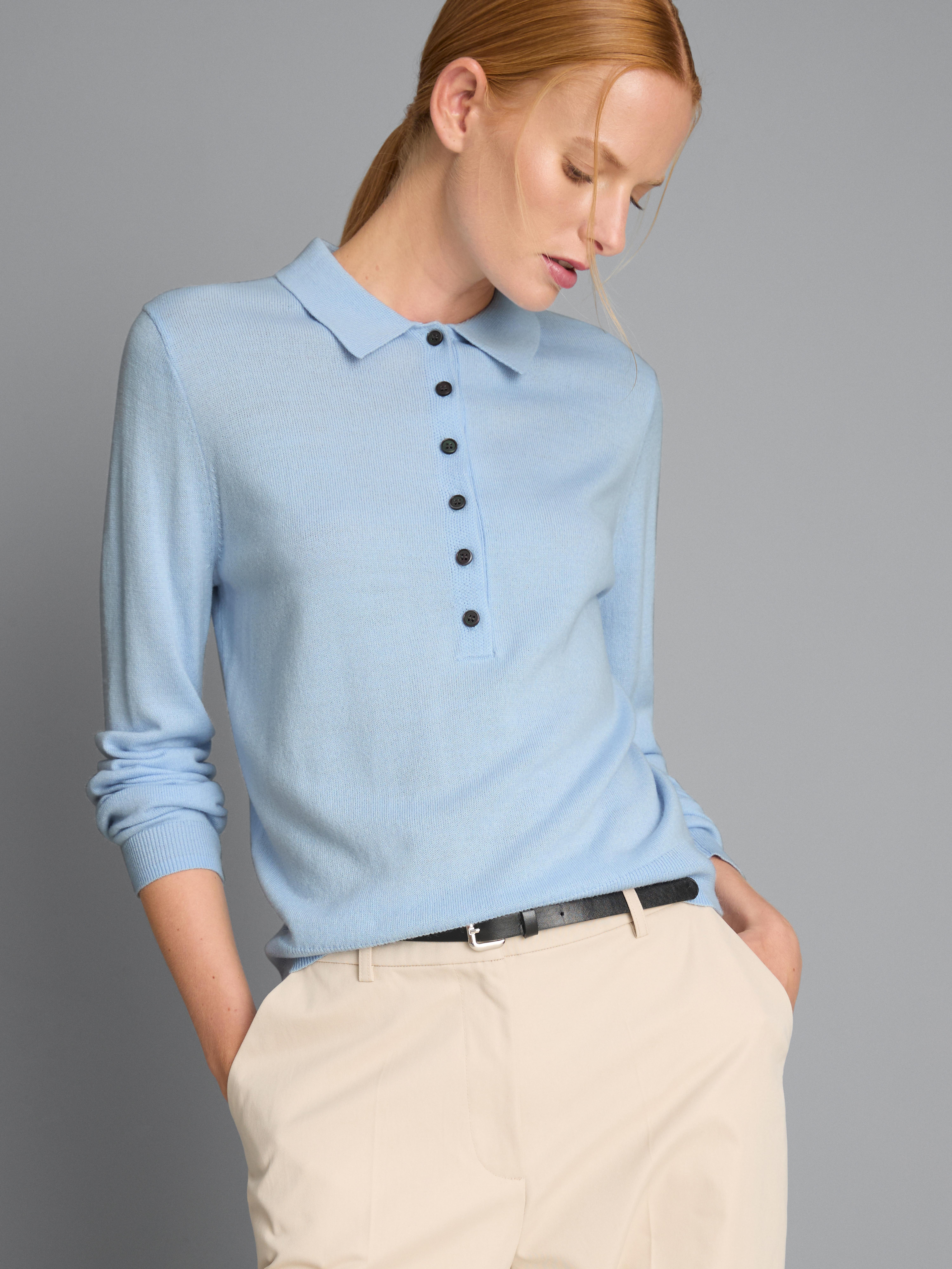 Gebreid poloshirt van wolmix
