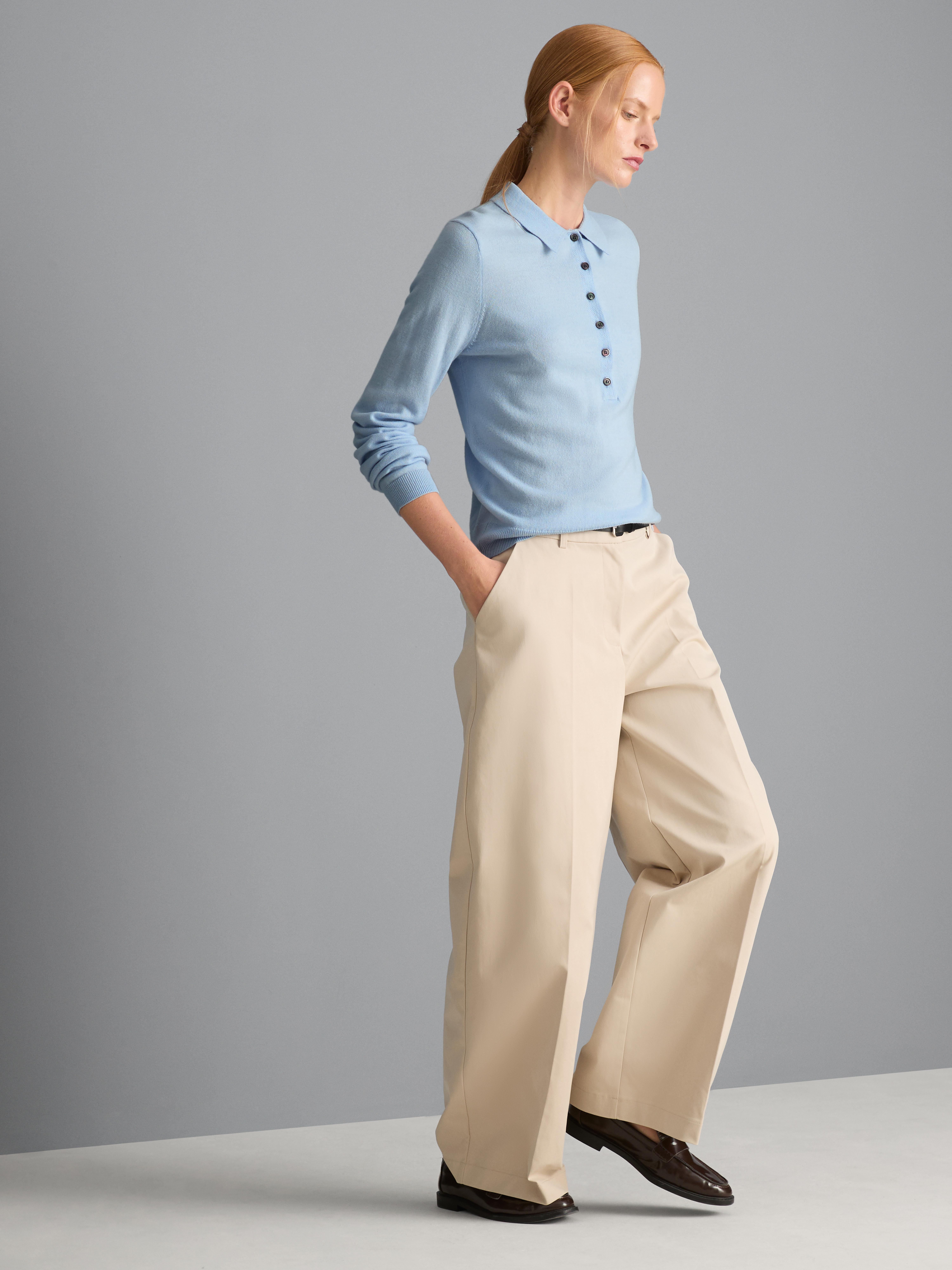 Wool Blend Knitted Polo Shirt
