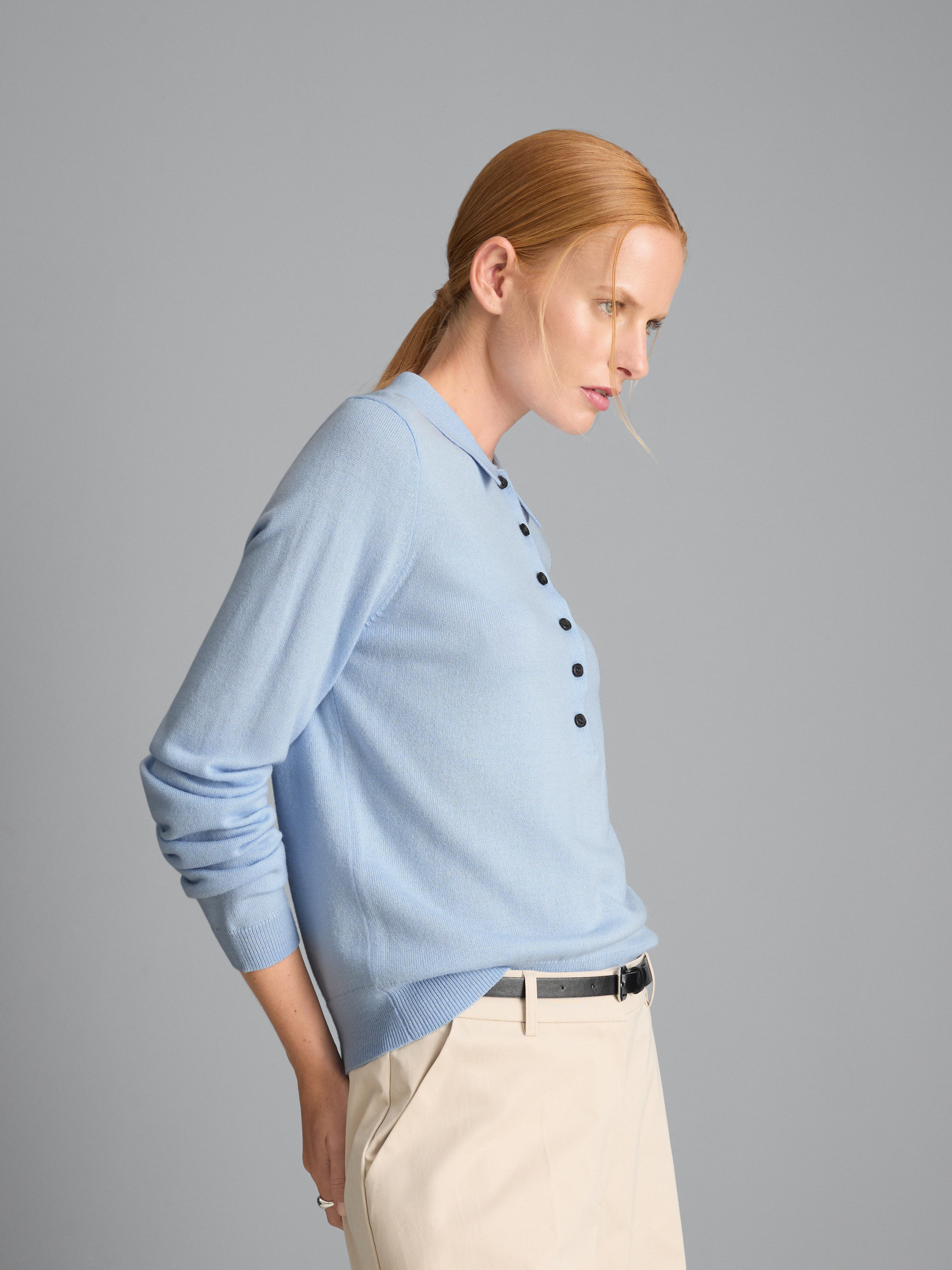 Wool Blend Knitted Polo Shirt