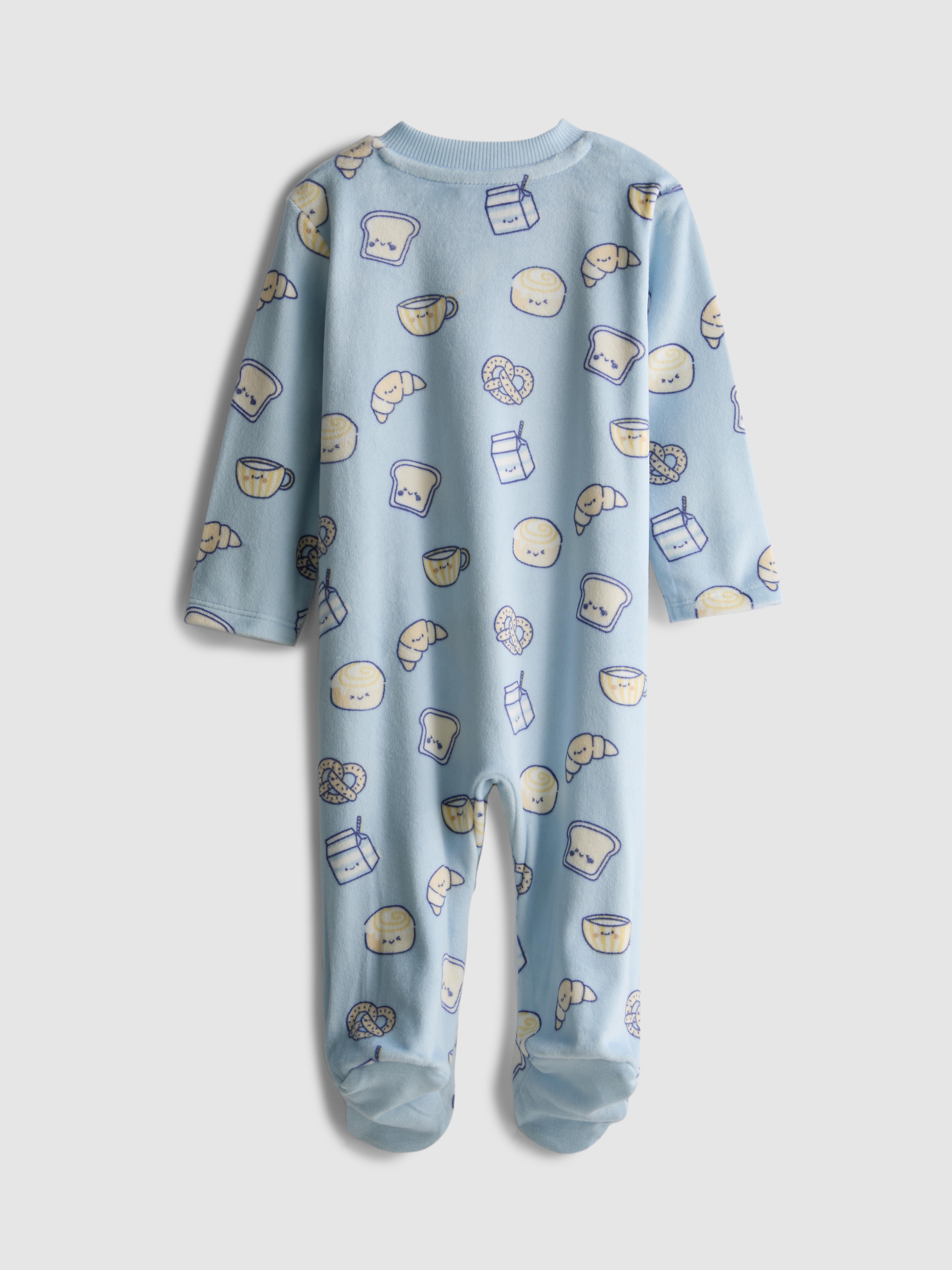 0-24mths | Food Graphic Cosy Zip-Up Sleepsuit