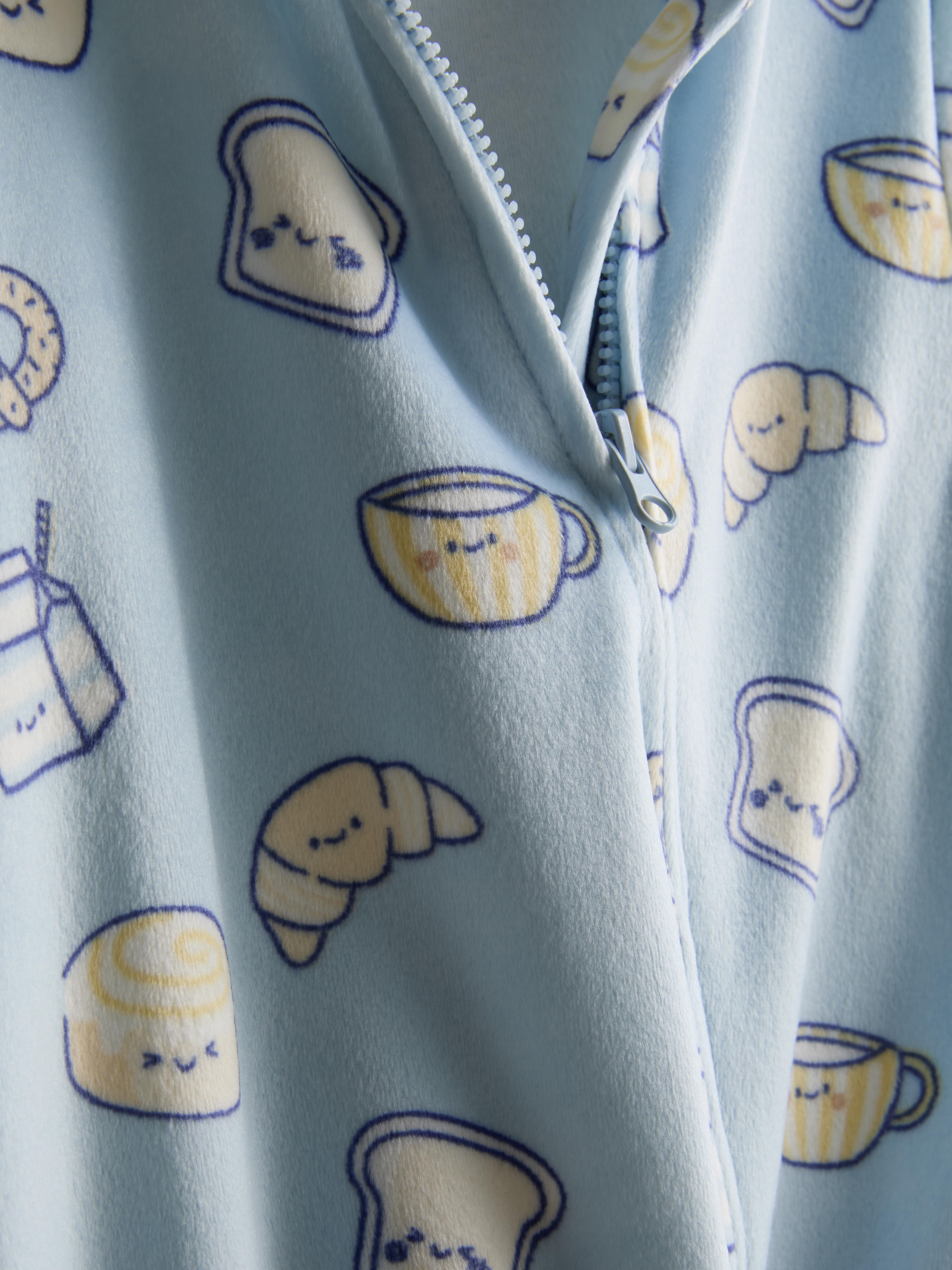 0-24mths | Food Graphic Cosy Zip-Up Sleepsuit