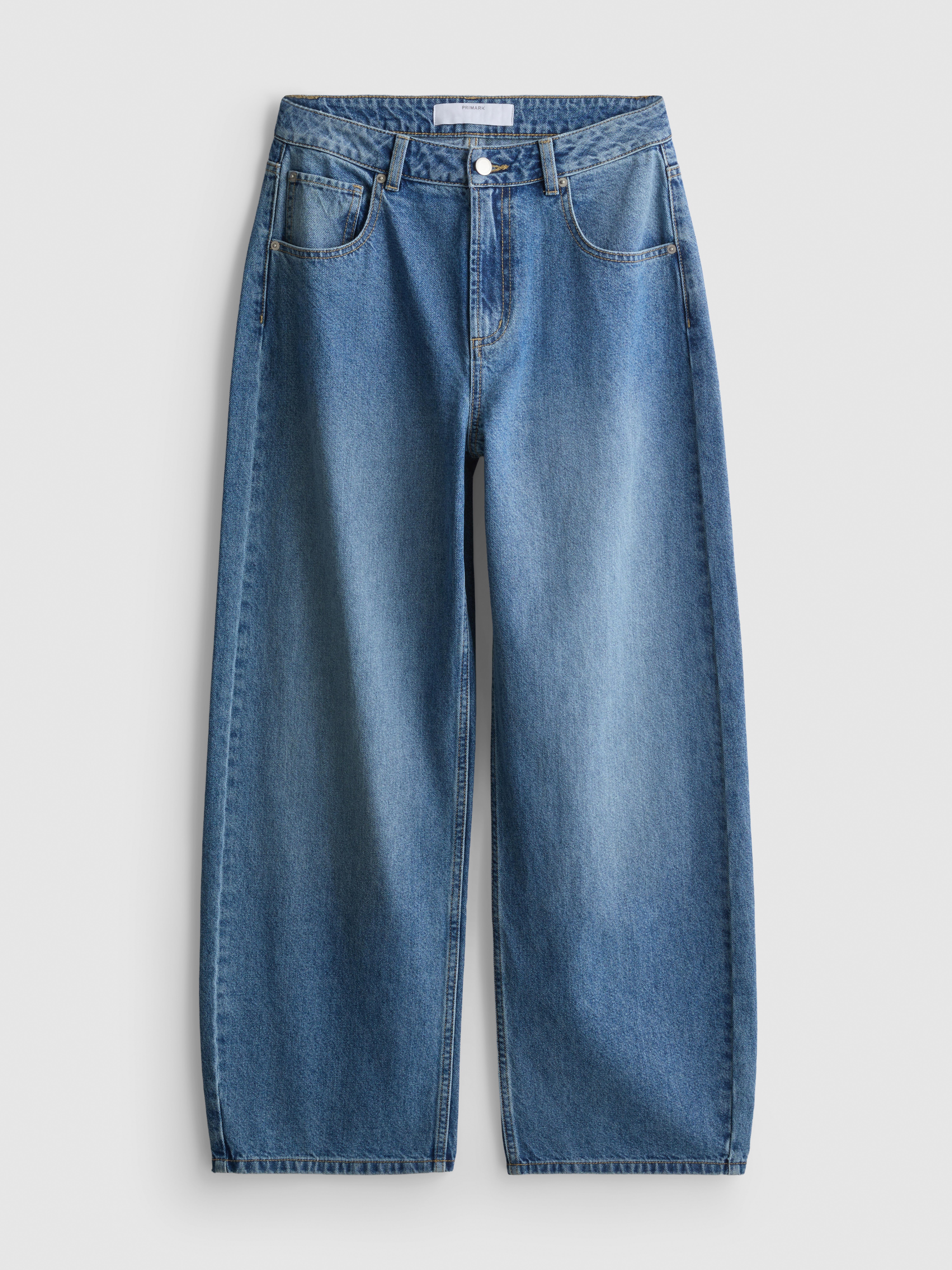 High-Waisted Barrel-Leg Jeans