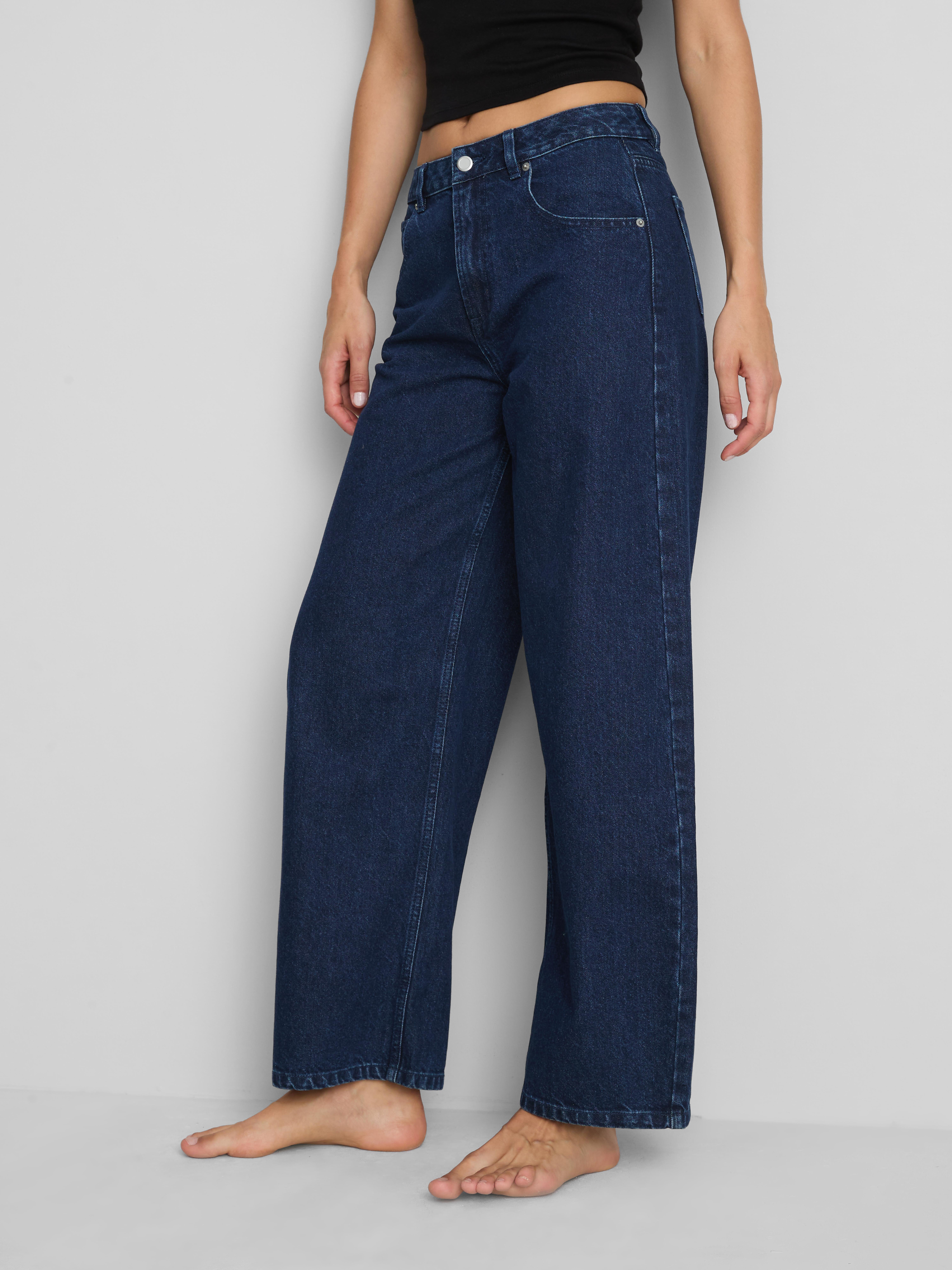 High-Waisted Barrel-Leg Jeans