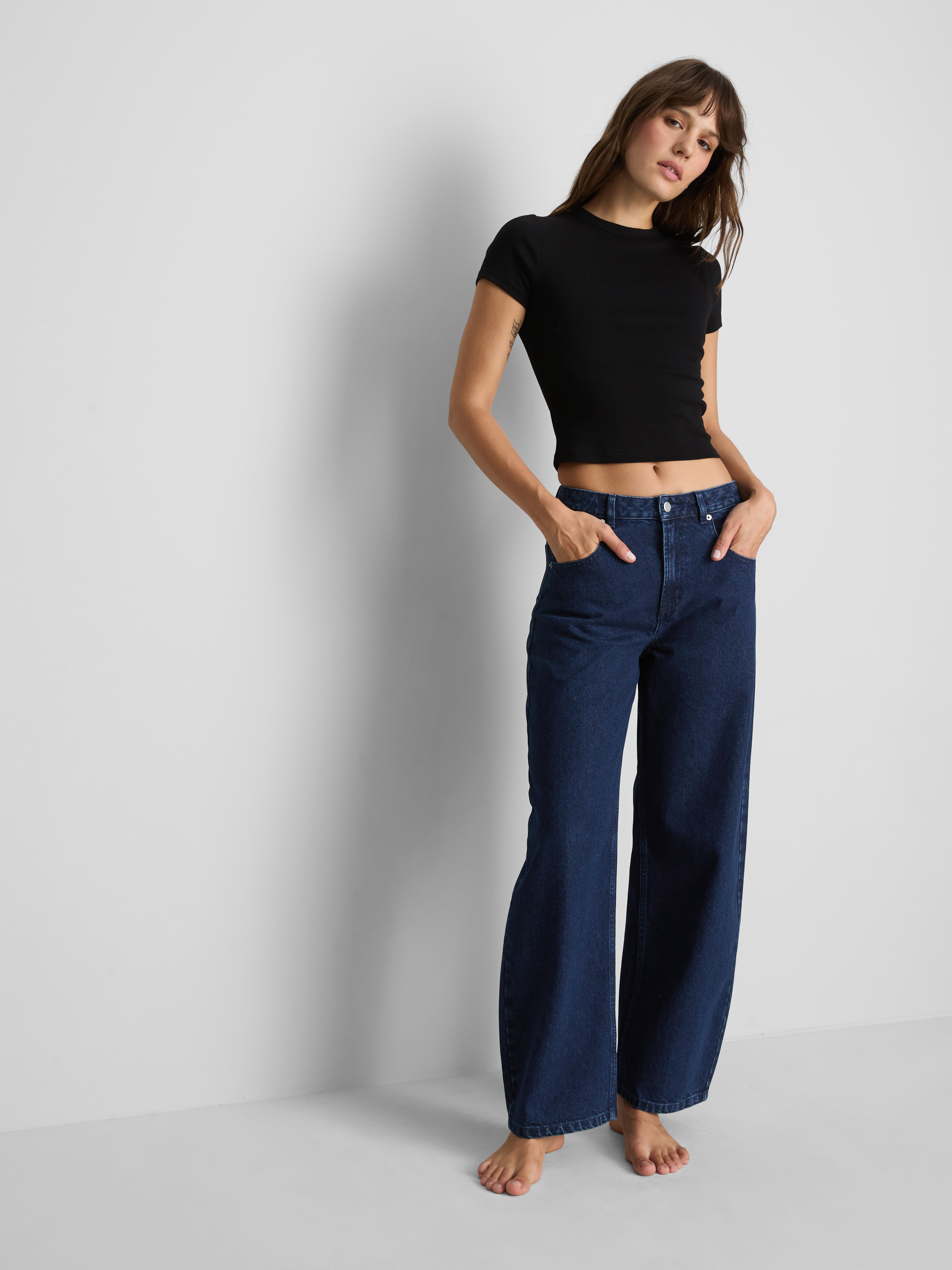 High-Waisted Barrel-Leg Jeans